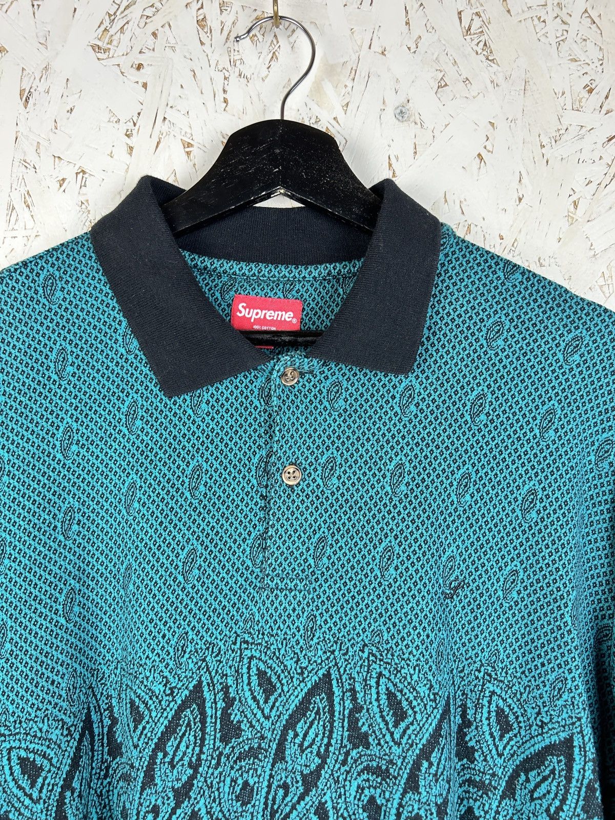 Supreme Supreme FW16 Paisley Blue Knit Collared Long Sleeve L Size US L / EU 52-54 / 3 - 2 Thumbnail