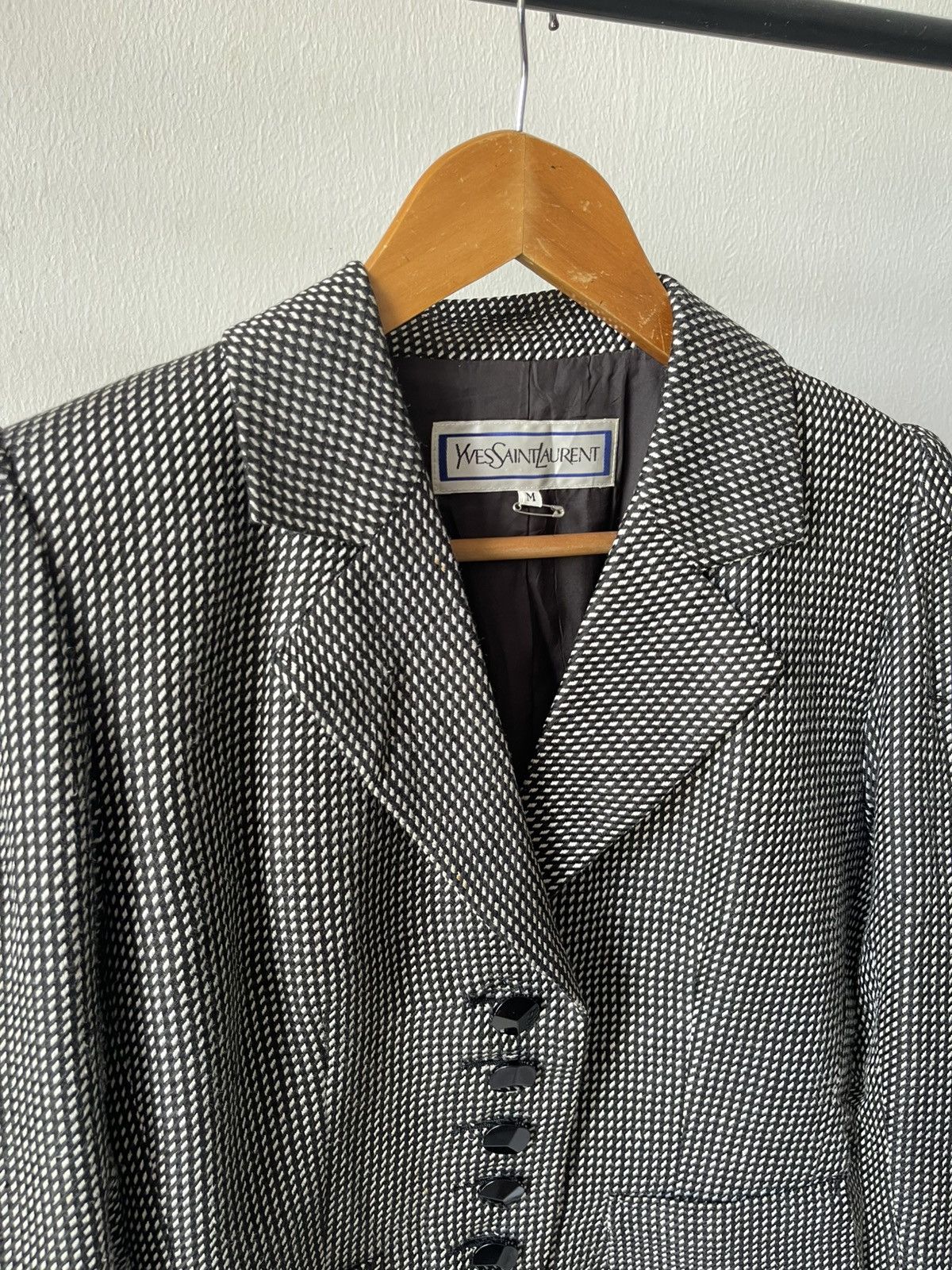 Yves Saint Laurent 90s Yves Saint Laurent Plaid Blazer Jacket Size M / US 6-8 / IT 42-44 - 6 Thumbnail