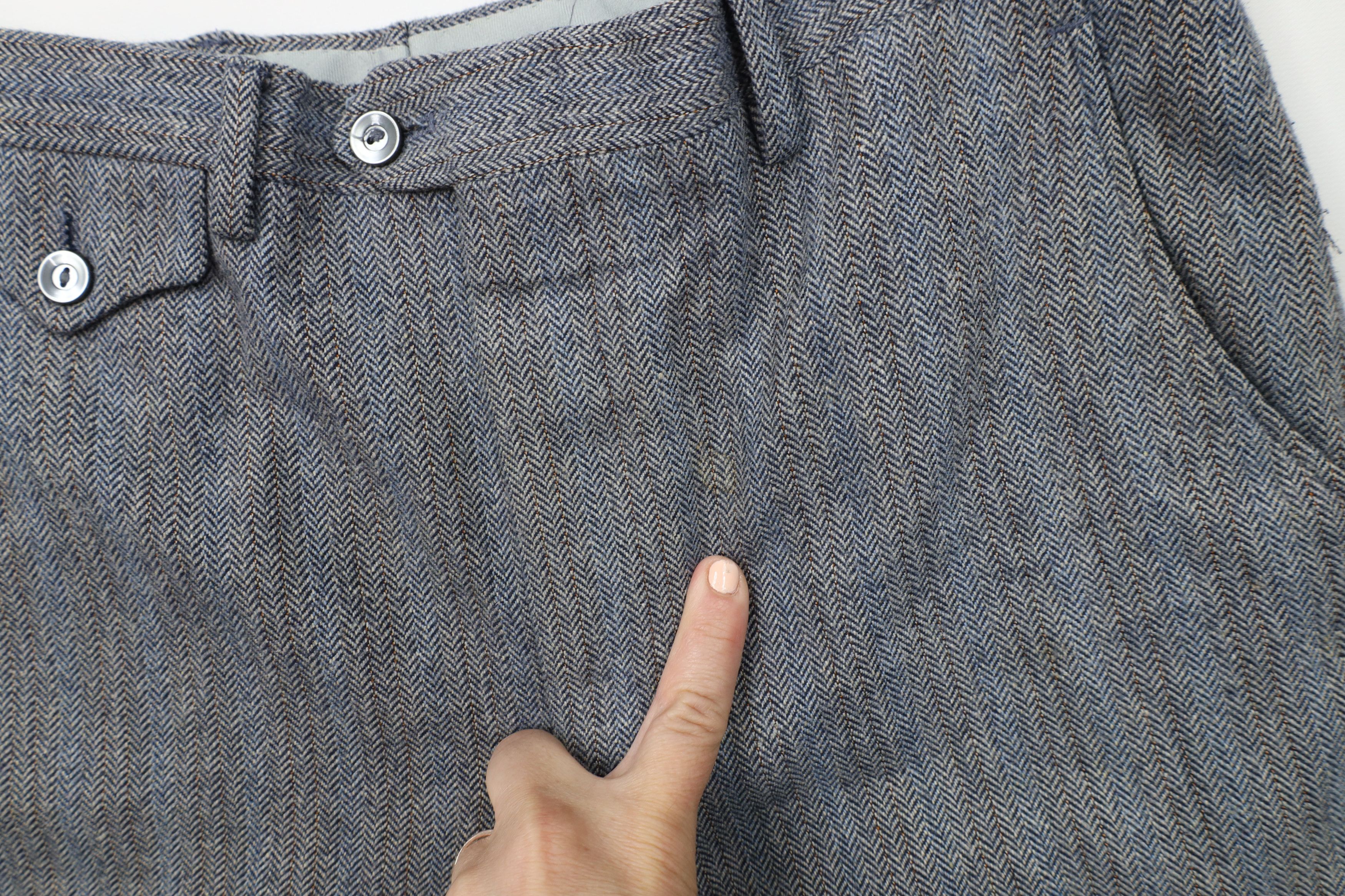 Vintage 70s Streetwear Herringbone Wide Leg Chino Pants USA