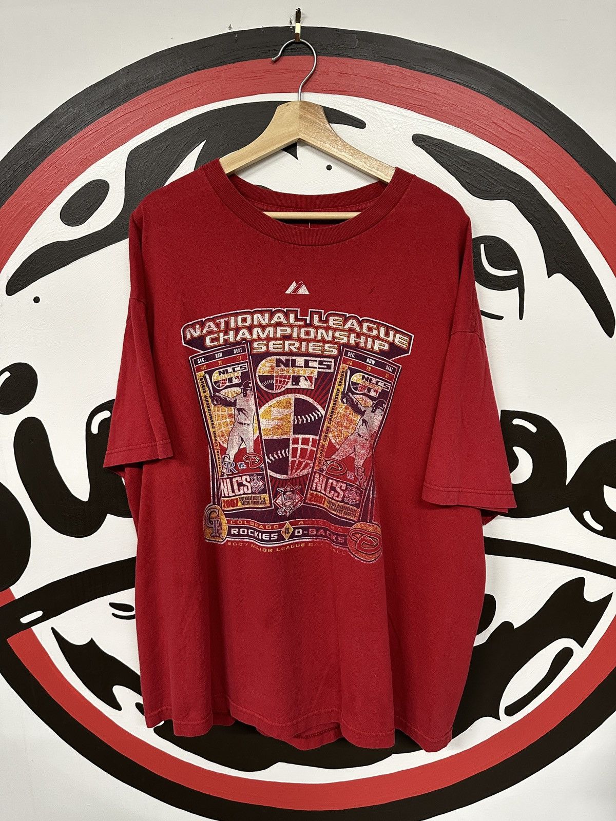 MLB × Vintage Vintage Majestic 2007 NLCS Diamondbacks vs Rockies Tee Size US XXL / EU 58 / 5 - 1 Thumbnail