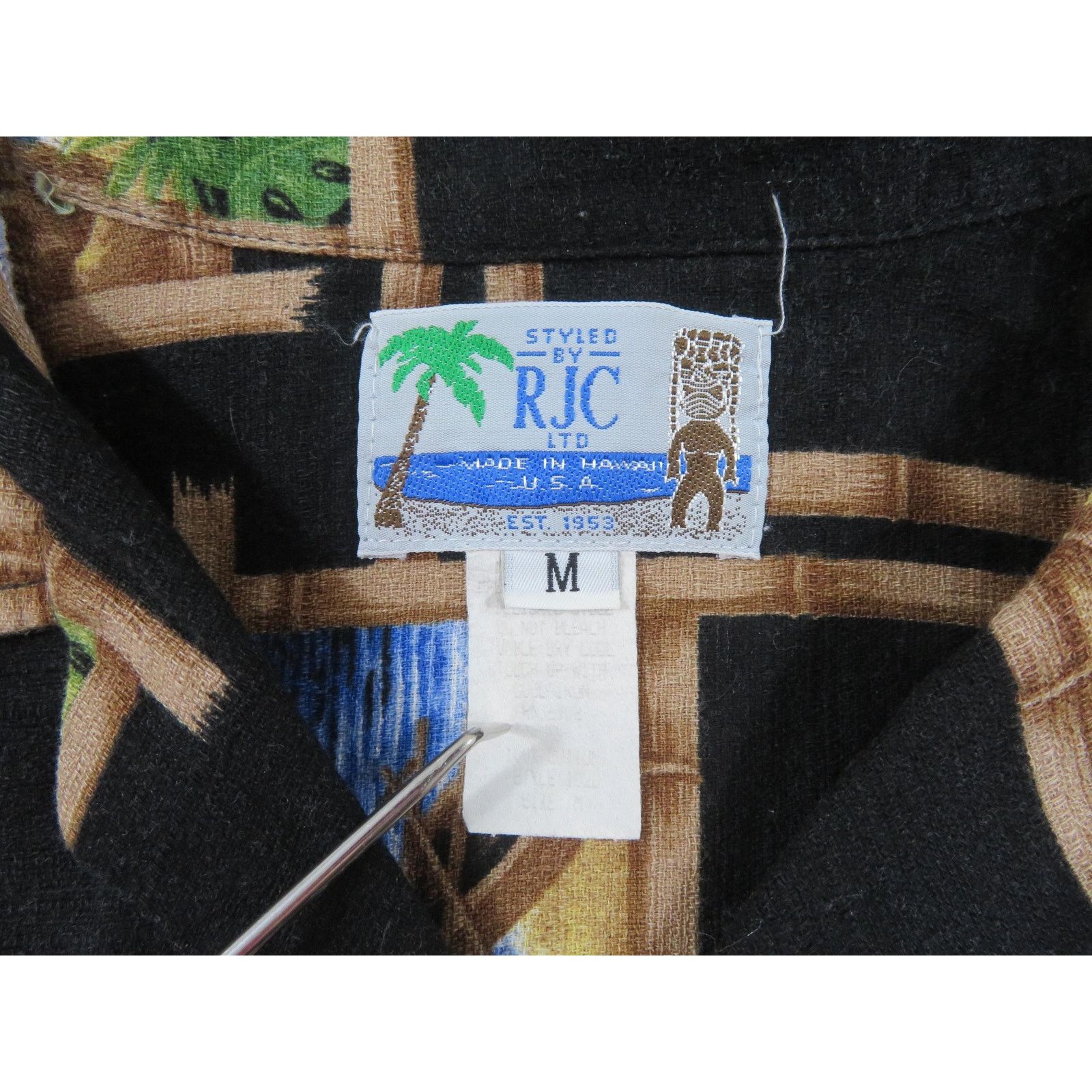 Other RJC Hawaiian Shirt, Camp Aloha, Cotton, Black Brown M 1990s Size US M / EU 48-50 / 2 - 3 Thumbnail
