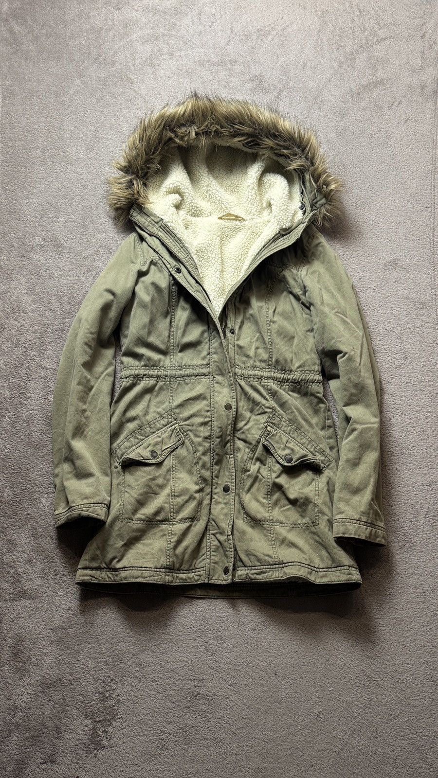 Japanese Brand Y2K Hollister Faux Fur Hood Jacket IfSixWasNine goa LGB vibe Size L / US 10 / IT 46 - 1 Thumbnail