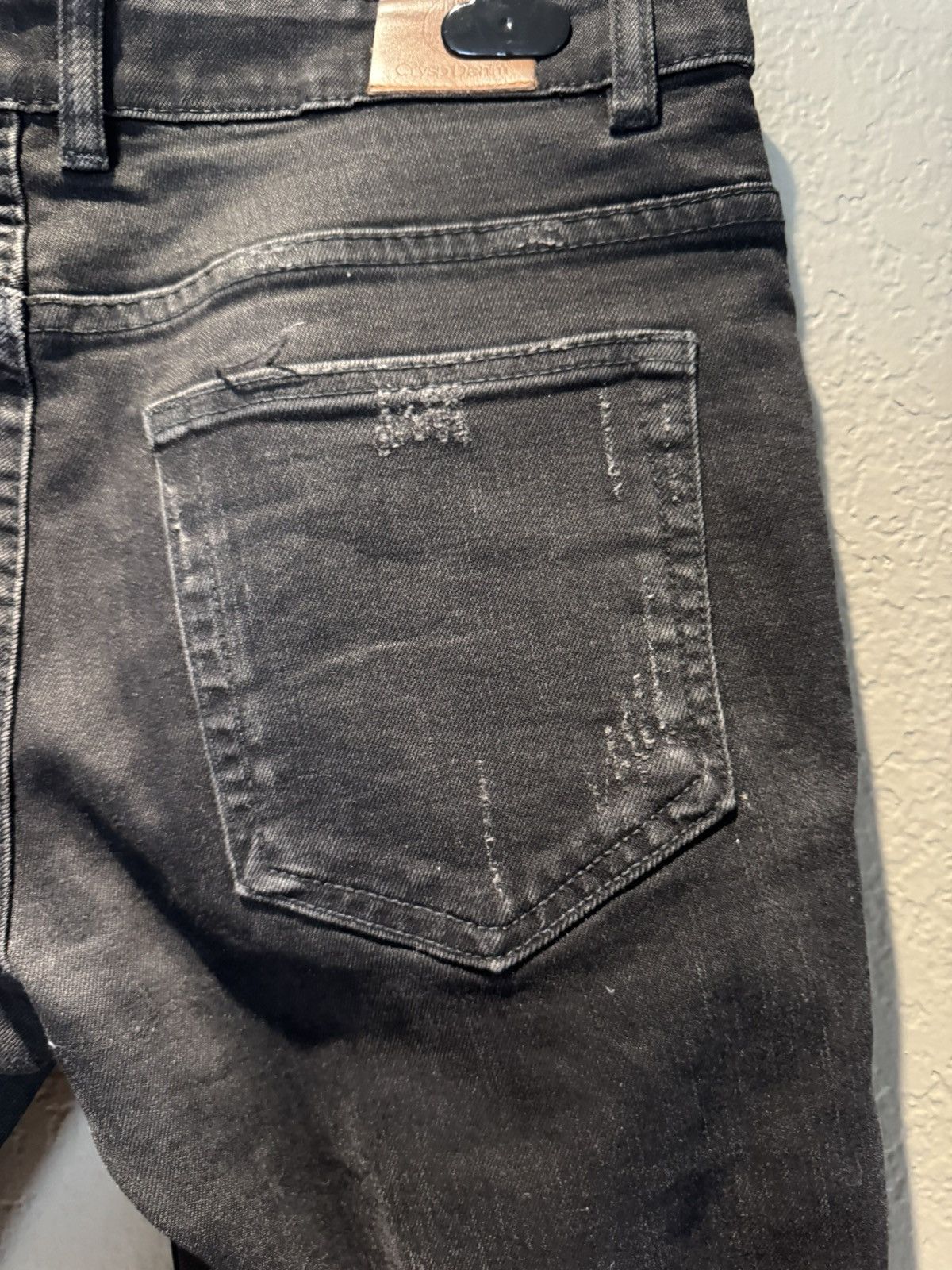 Crysp Denim Crysp Denim Distressed Black Thrashed Zippee Skinny Jeans Size US 30 / EU 46 - 12 Thumbnail