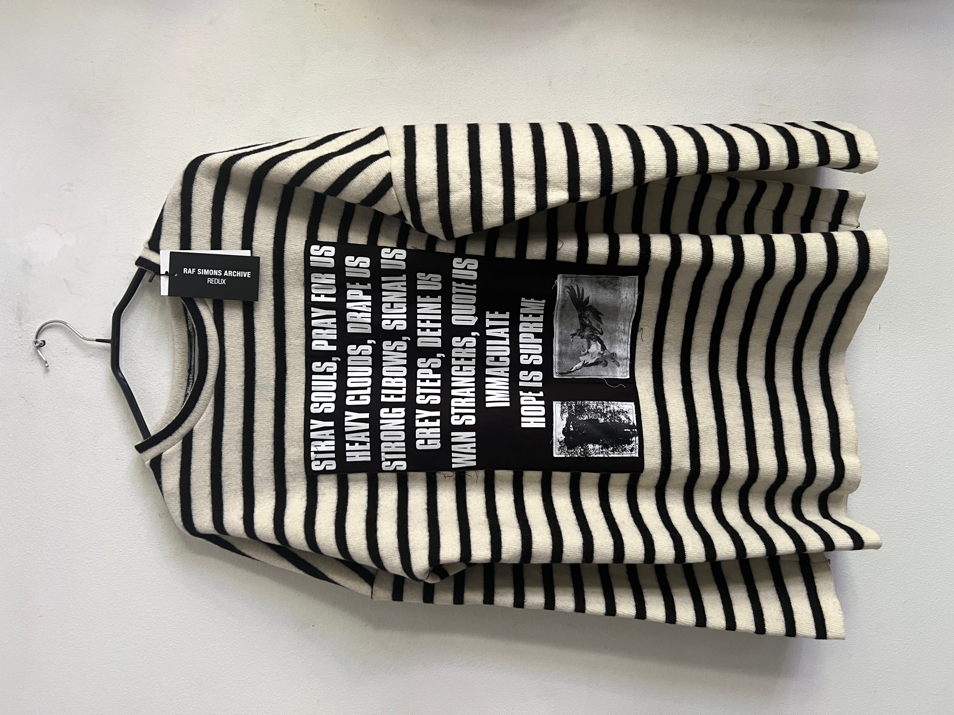 Pre-owned Raf Simons Archive Redux Ss '02 Stripe Oversize In Black/white