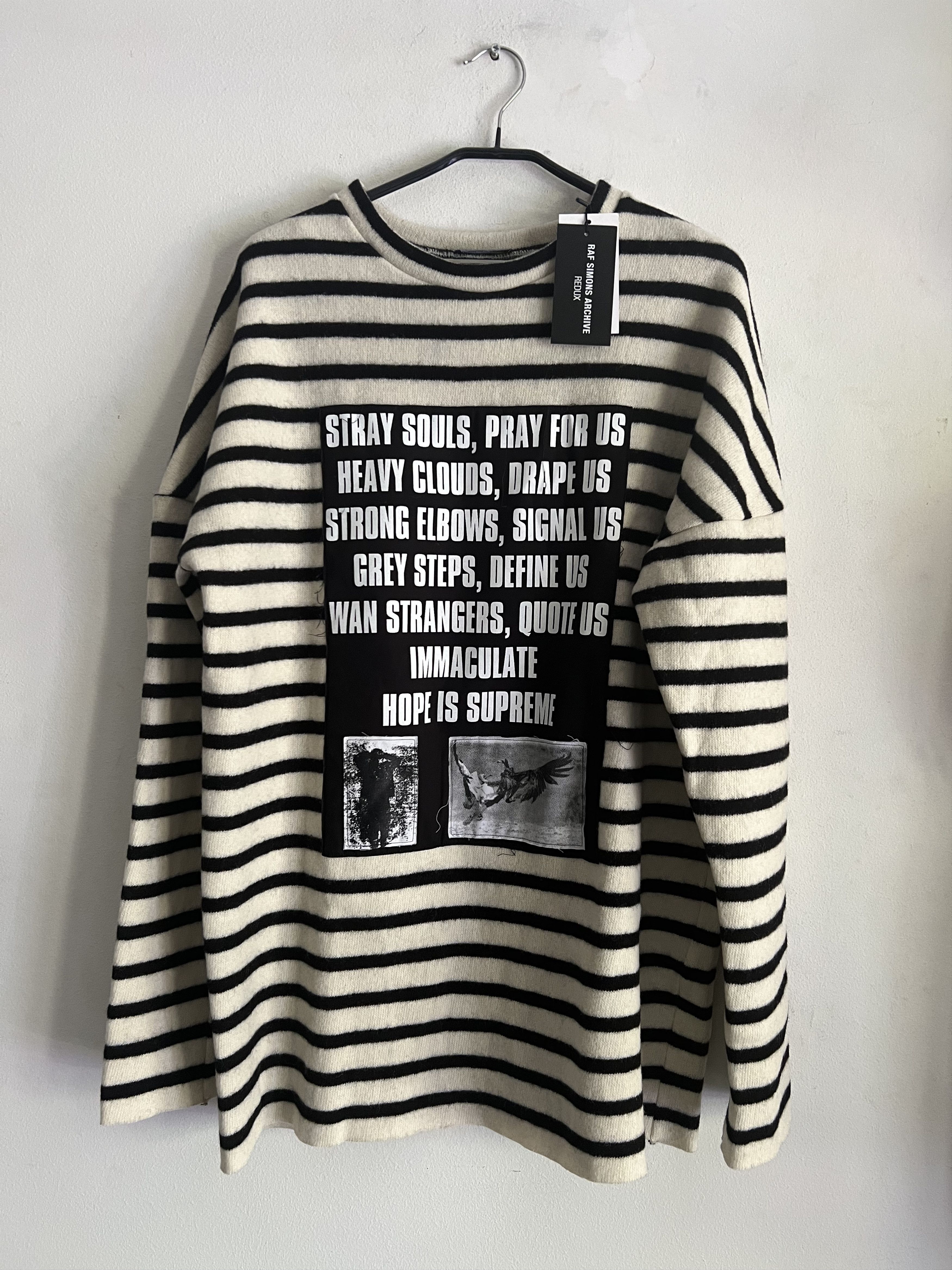 Pre-owned Raf Simons Archive Redux Ss '02 Stripe Oversize In Black/white