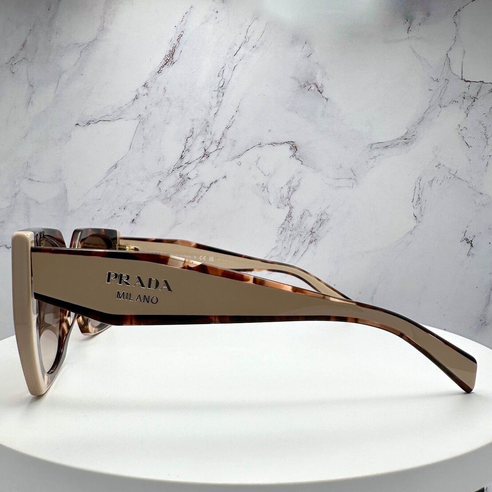 Prada New PRADA Sunglasses Symbole Logo Brown Beige Tortoise Gold Size ONE SIZE - 4 Thumbnail