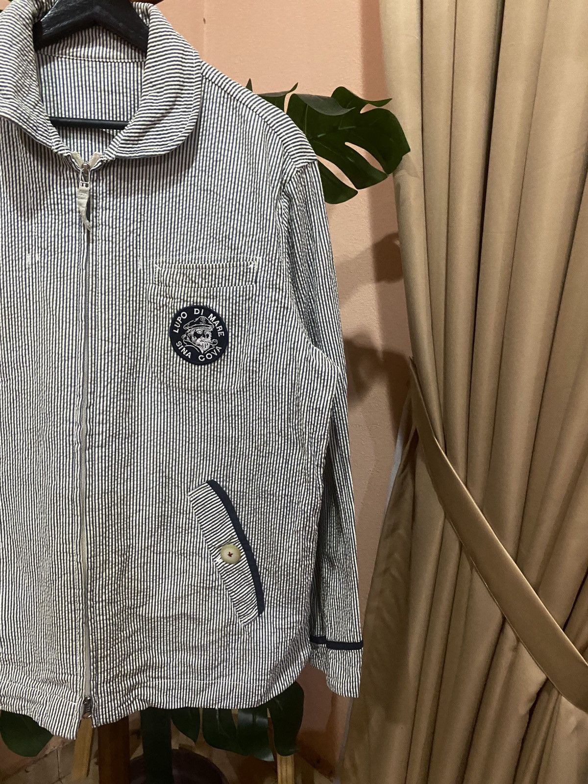 Japanese Brand Lupo di Mare Sina Cova Striped Seersucker Jacket – Nautical Size US L / EU 52-54 / 3 - 4 Thumbnail