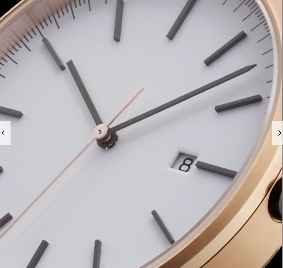 Uniform Wares Uniform Wares M40 date watch in PVD rose gold brown Nappa Size ONE SIZE - 4 Thumbnail