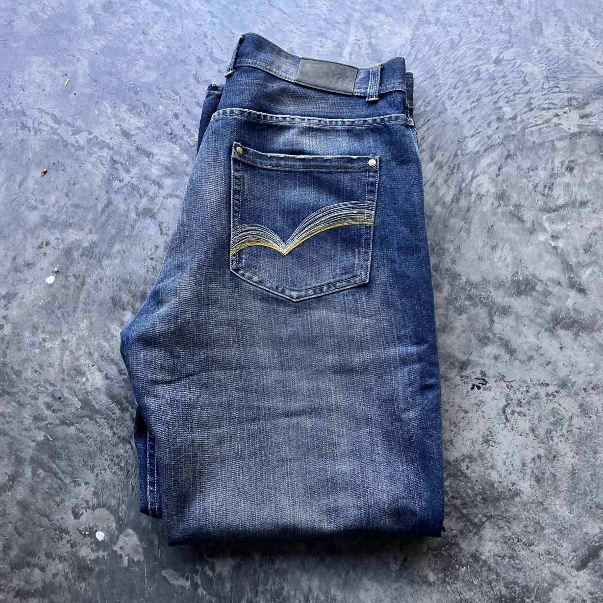 Japanese Brand × Vintage Crazy Y2K Baggy BC Jeans Washed Denim Embroidered Pockets Size US 38 / EU 54 - 4 Thumbnail