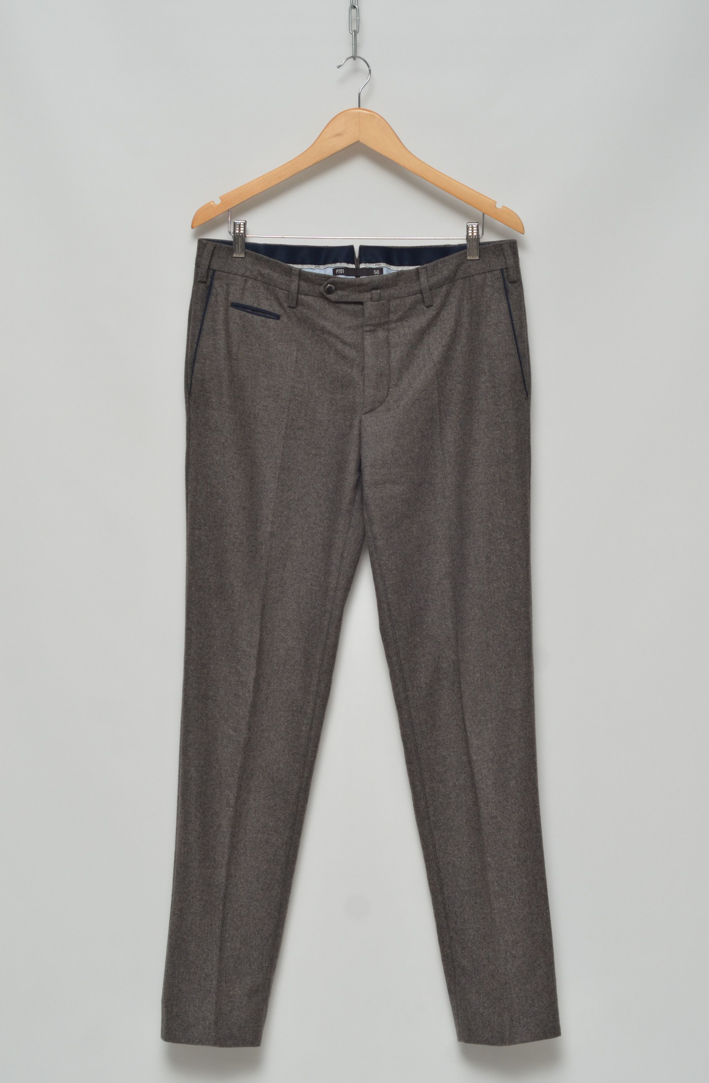 image of Hype Pt01 Luxury Wool Bespoke Trousers Pants in Brown, Men's (Size 34)