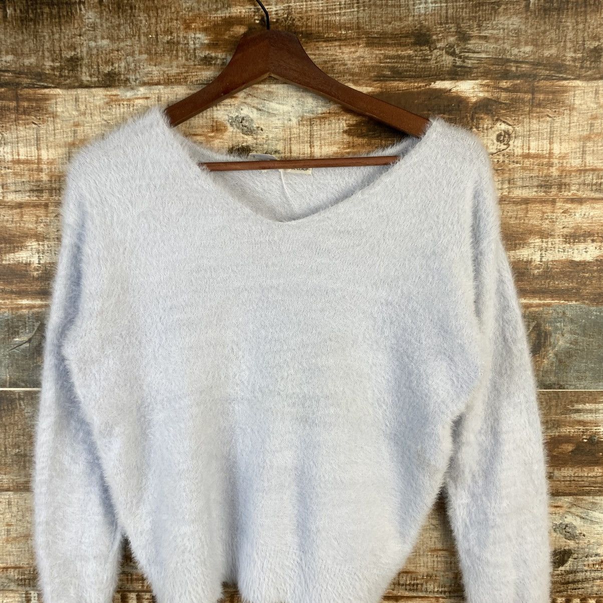 Other DL Nice Claup Blue Mohair shaggy fur Knitwear #C1147 Size S / US 4 / IT 40 - 5 Thumbnail