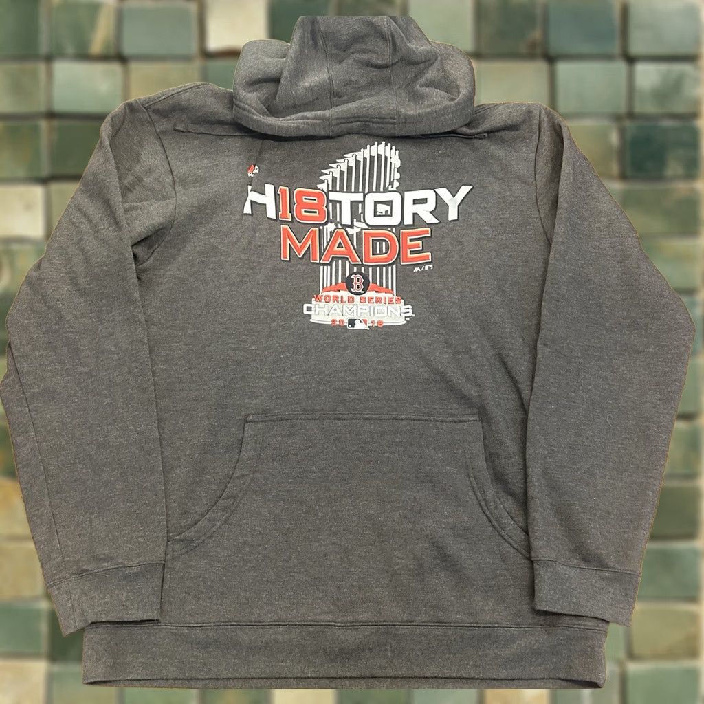 Vintage Majestic Boston Red Sox Hoodie Sweatshirt XLT 2018 World Series History Made Size US XL / EU 56 / 4 - 1 Thumbnail