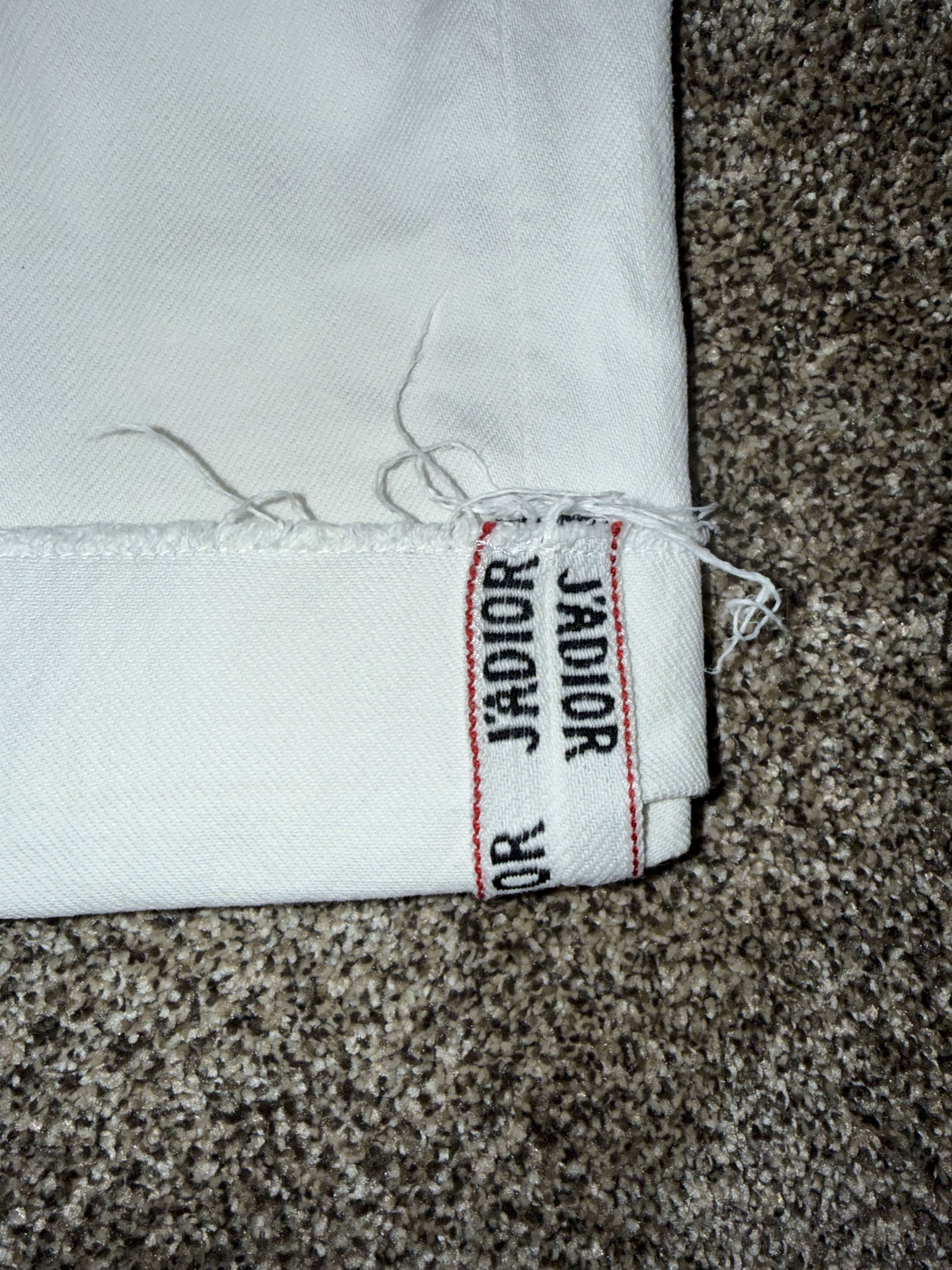 Dior Dior Crop White Denim Jeans Button Fly Fold Up Hem Size 28" / US 6 / IT 42 - 2 Thumbnail