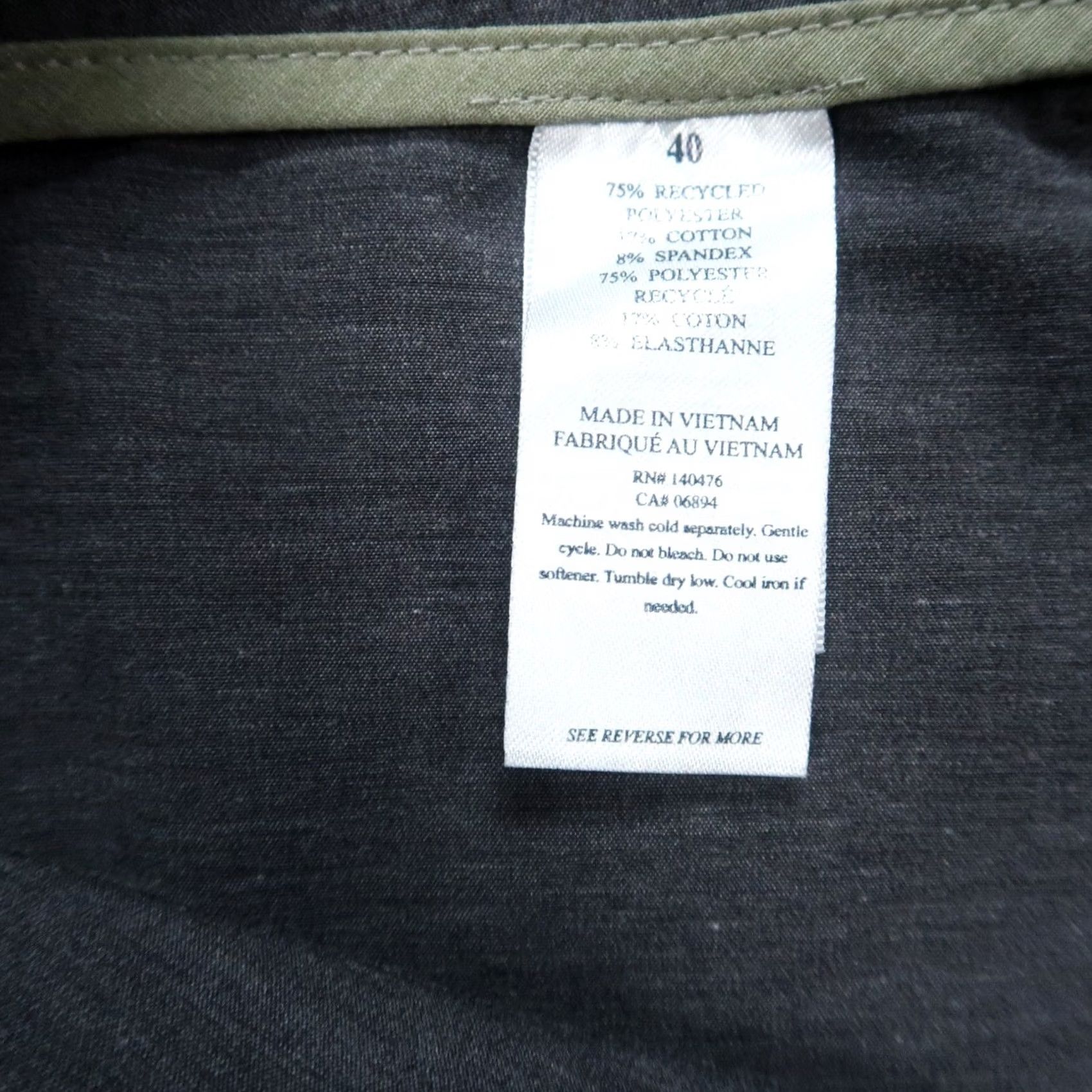 Faherty Faherty Short Mens 40 Gray All Day Chino Stretch Zip Pocket Lightweight Shirt? Size US 40 / EU 56 - 4 Thumbnail