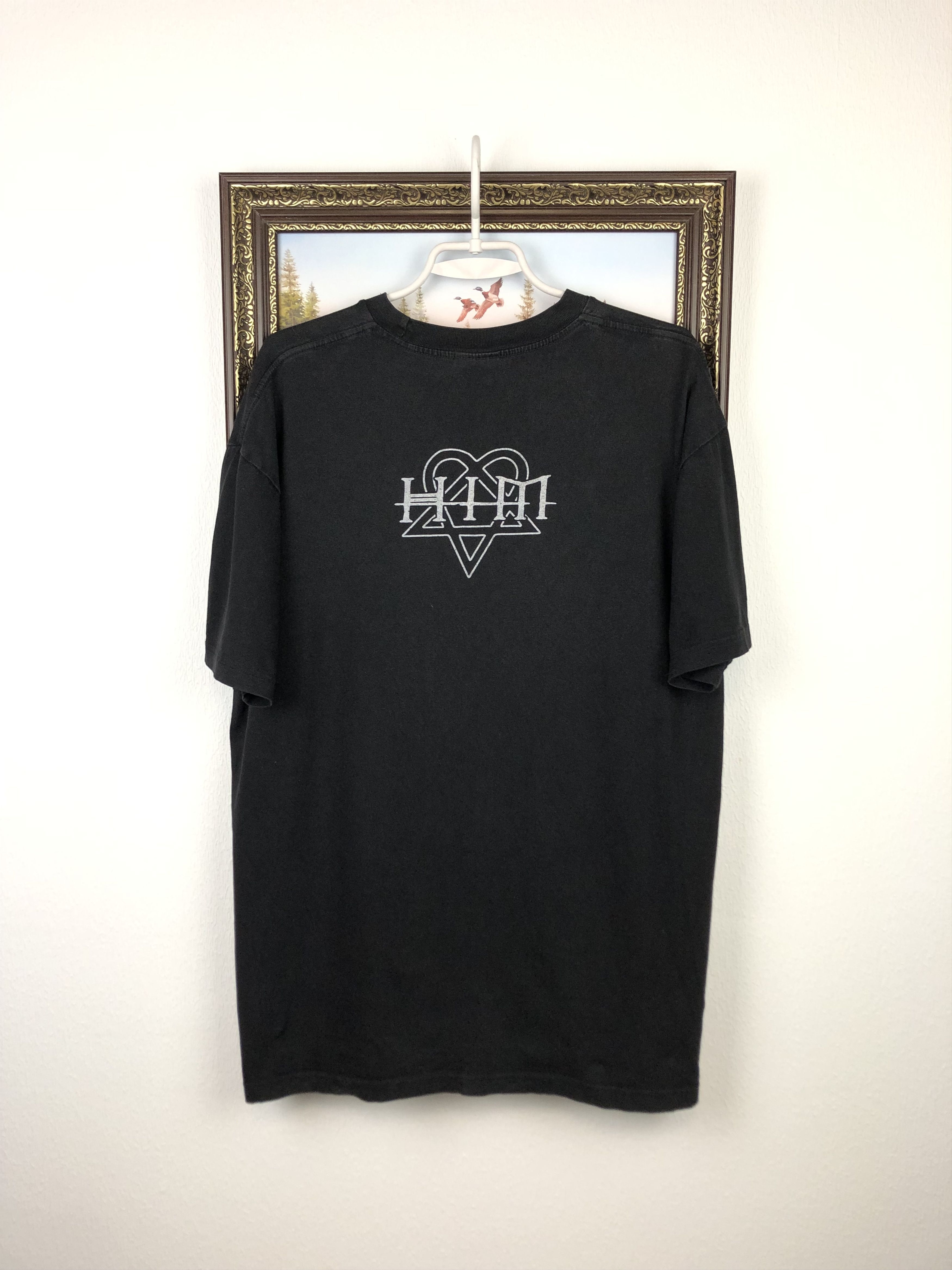 Band Tees × Vintage Vintage HIM Band Tee Black Rock Shirt Mens Rare Over Print Size US XL / EU 56 / 4 - 9 Thumbnail