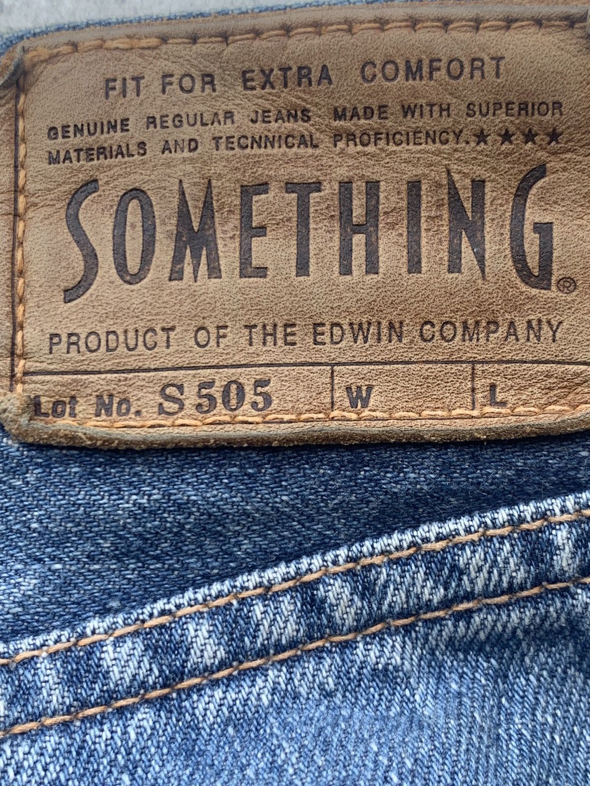 Edwin Distressed SOMETHING EDWIN S505 selvedge. Size US 28 / EU 44 - 13 Thumbnail