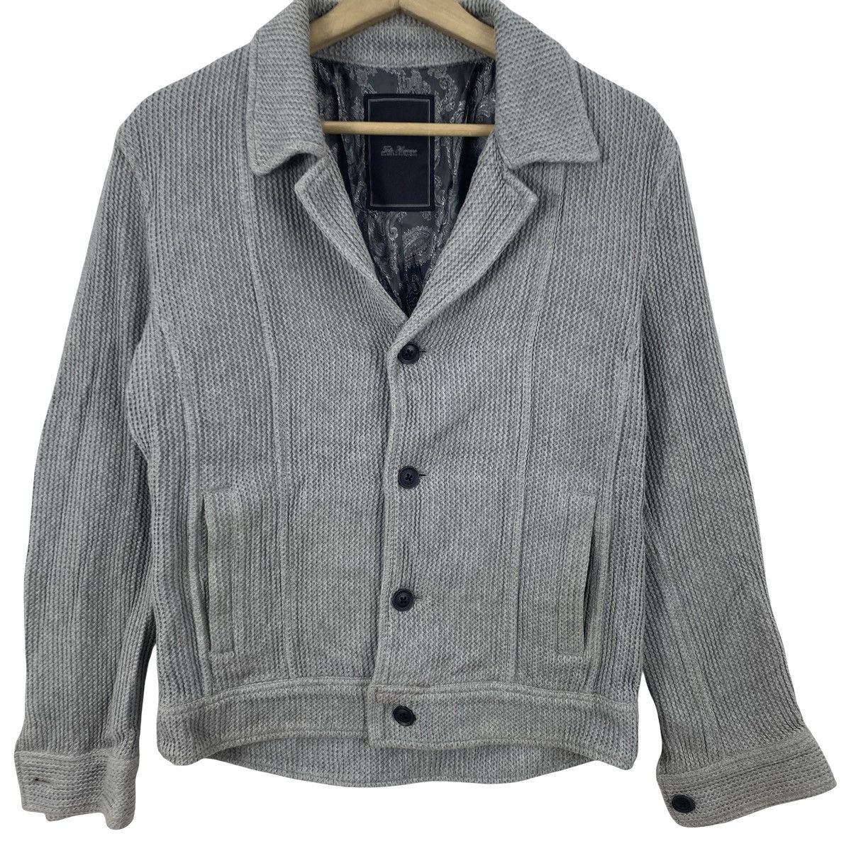 Vintage Vintage TETE HOMME TEXTURED Knit Jacket Button Up Casual Size S / US 4 / IT 40 - 5 Thumbnail