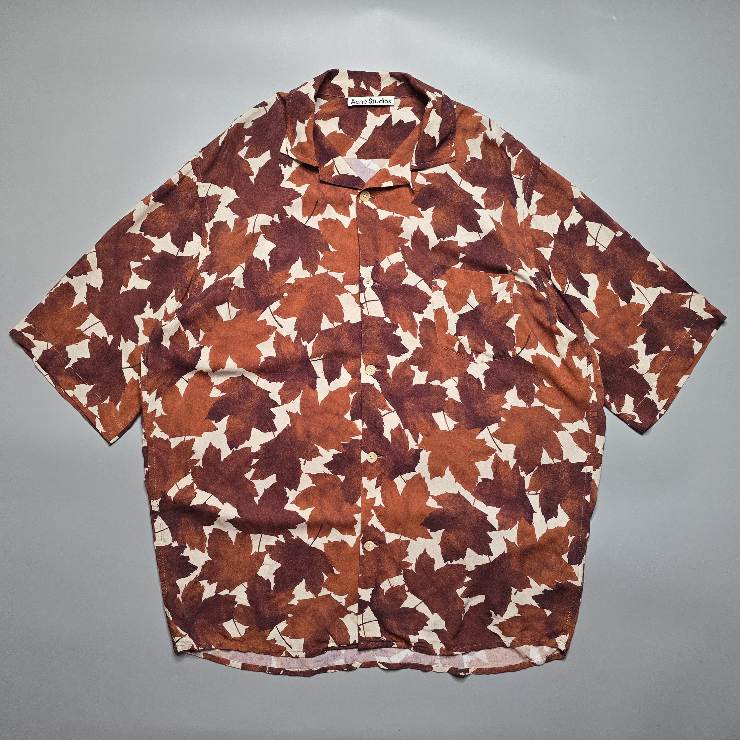 Acne Studios Acne Studios - Sandimper Maple Leaf Print Shirt Size US L / EU 52-54 / 3 - 1 Thumbnail