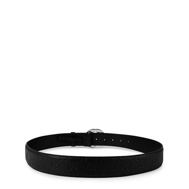 Gucci Men'S Logo Leather Gg Interlocked Embossed Belt Size 42 - 3 Thumbnail