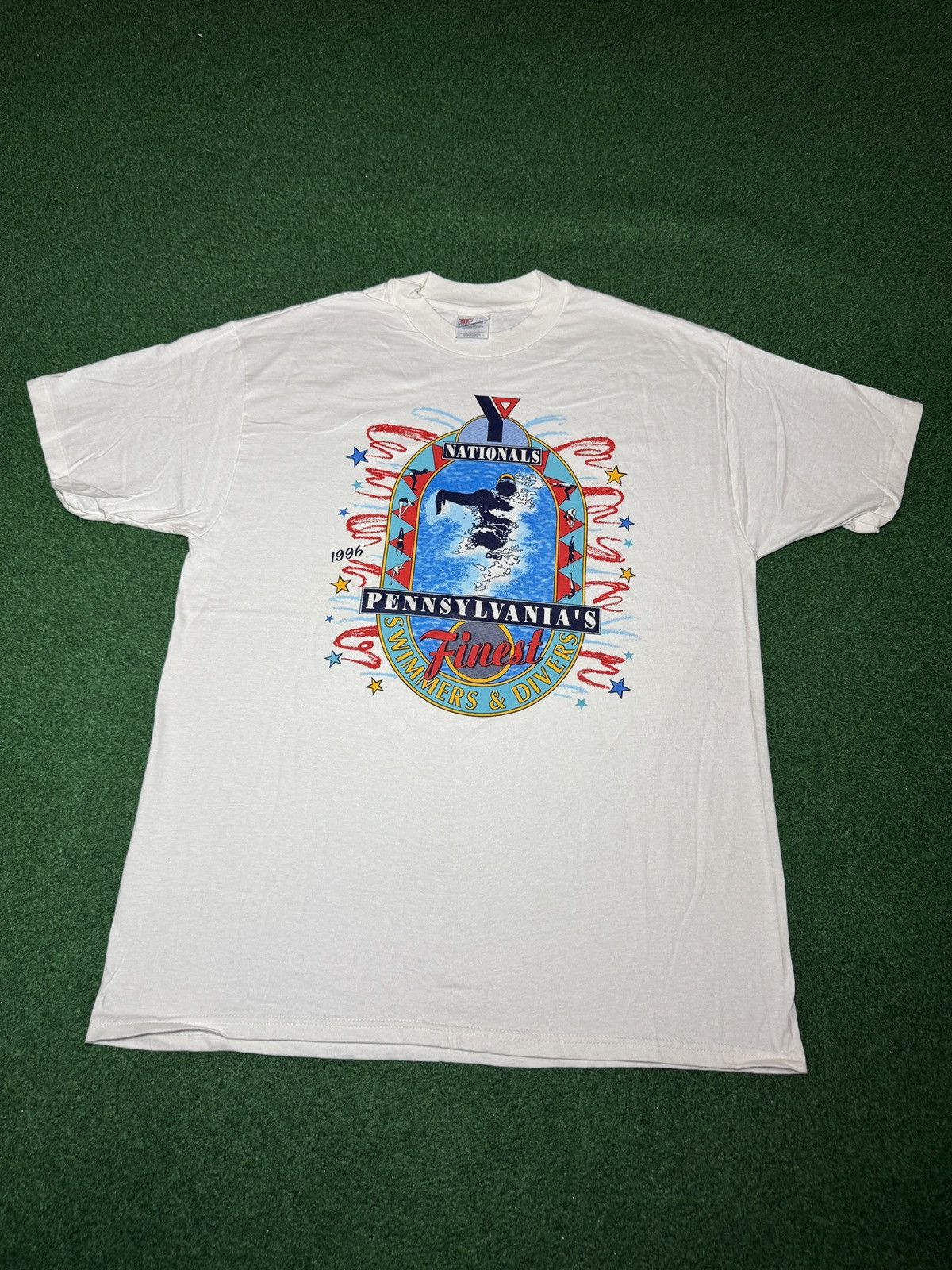Vintage Swimming Nationals YMCA 90s PA Diving Swim Team XL T Shirt Size US XL / EU 56 / 4 - 1 Thumbnail