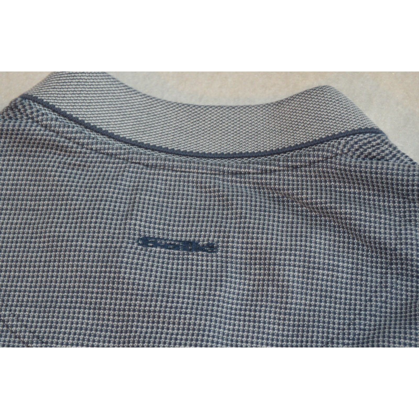 Vintage Bollé Mens Polo Shirt Golf Check Short Sleeve Gray Large 100% Cotton Knit Regular Activewear Mens Size US L / EU 52-54 / 3 - 5 Thumbnail