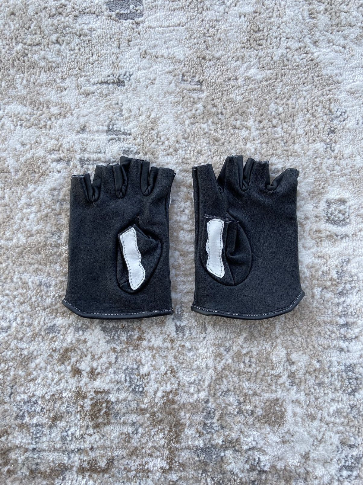Japanese Brand Skeleton Leather Fingerless Gloves Size ONE SIZE - 2 Thumbnail