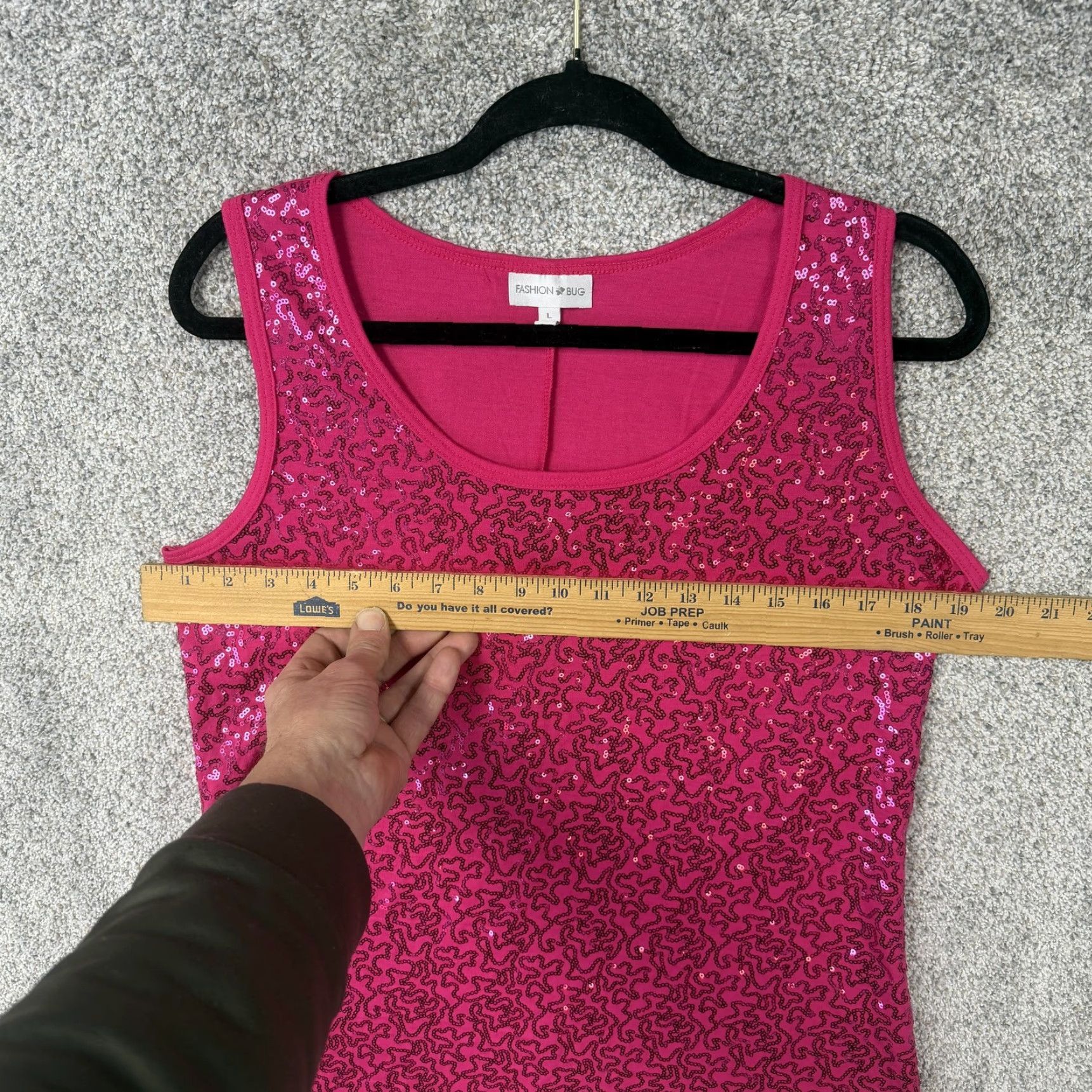 Vintage VTG Fashion Bug Tank Top Womens L Pink Sequin Clubwear Sparkle Barbiecore Size L / US 10 / IT 46 - 3 Thumbnail