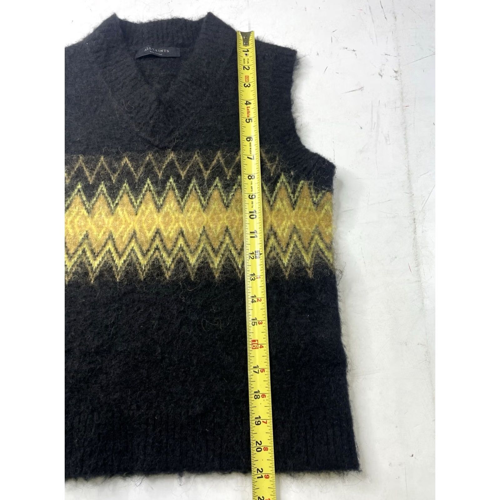 Allsaints AllSaints Clyde Tank Sweater Vest Womens M Black V Neck Wool Mohair Knit Vest Lightweight All Seasons Fashion, Classic, Designer, Preppy Size M / US 6-8 / IT 42-44 - 3 Thumbnail