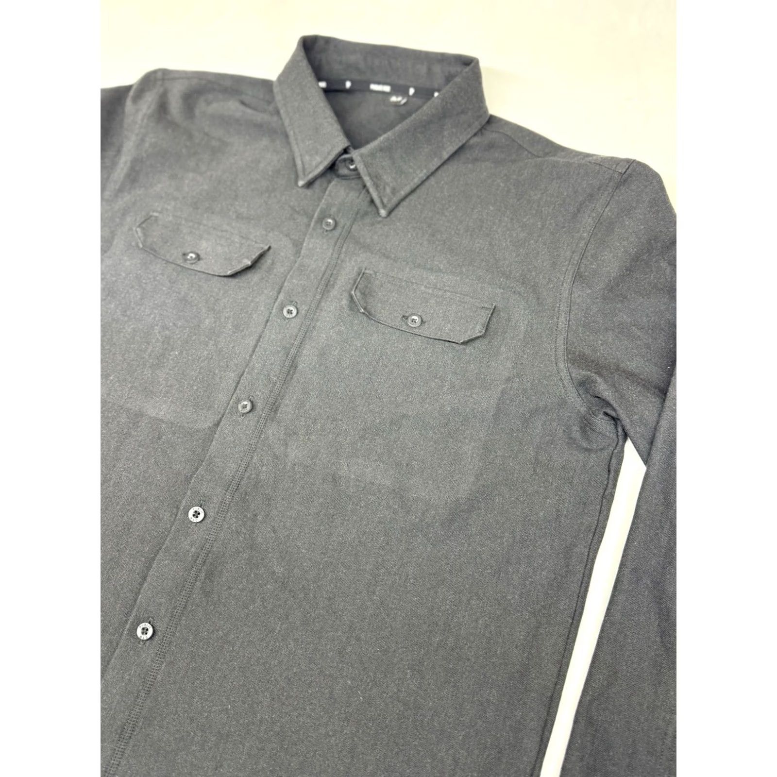 Vintage Public Rec Shirt Mens M Black Cotton Blend Stretch Thermal Button Down - Casual, Long Sleeve, Pockets, Regular Fit, Fall Winter, Collared, Jeans, Men Size US M / EU 48-50 / 2 - 2 Thumbnail