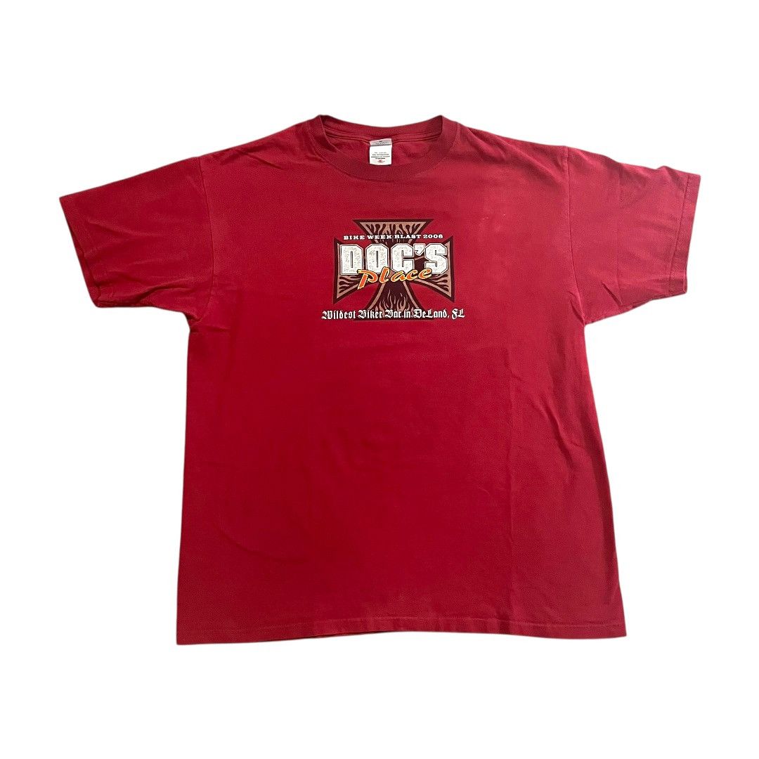 Vintage VINTAGE Doc’s Place Biker Bar Cross T Shirt 2006 Size US XL / EU 56 / 4 - 3 Thumbnail