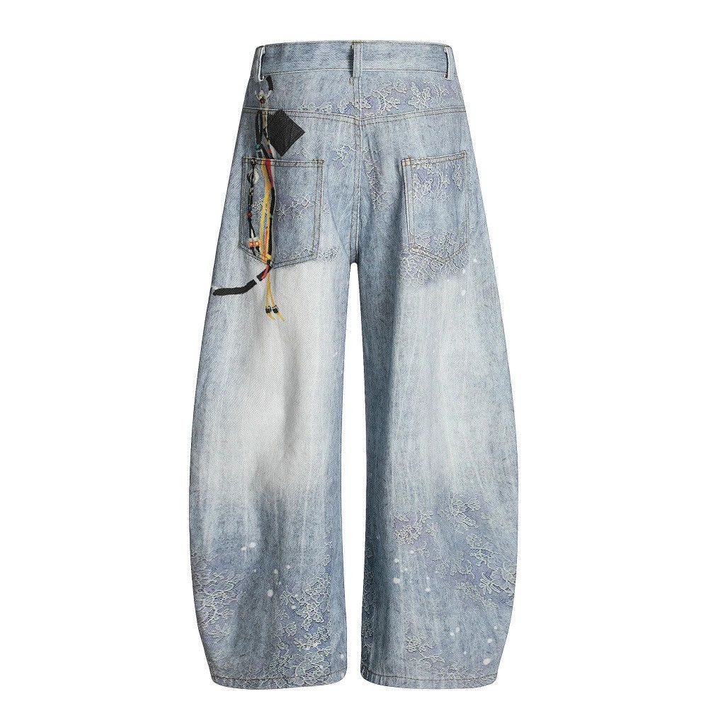 Jean Men's old washed digital printed square scarf machete jeans Size US 32 / EU 48 - 2 Thumbnail