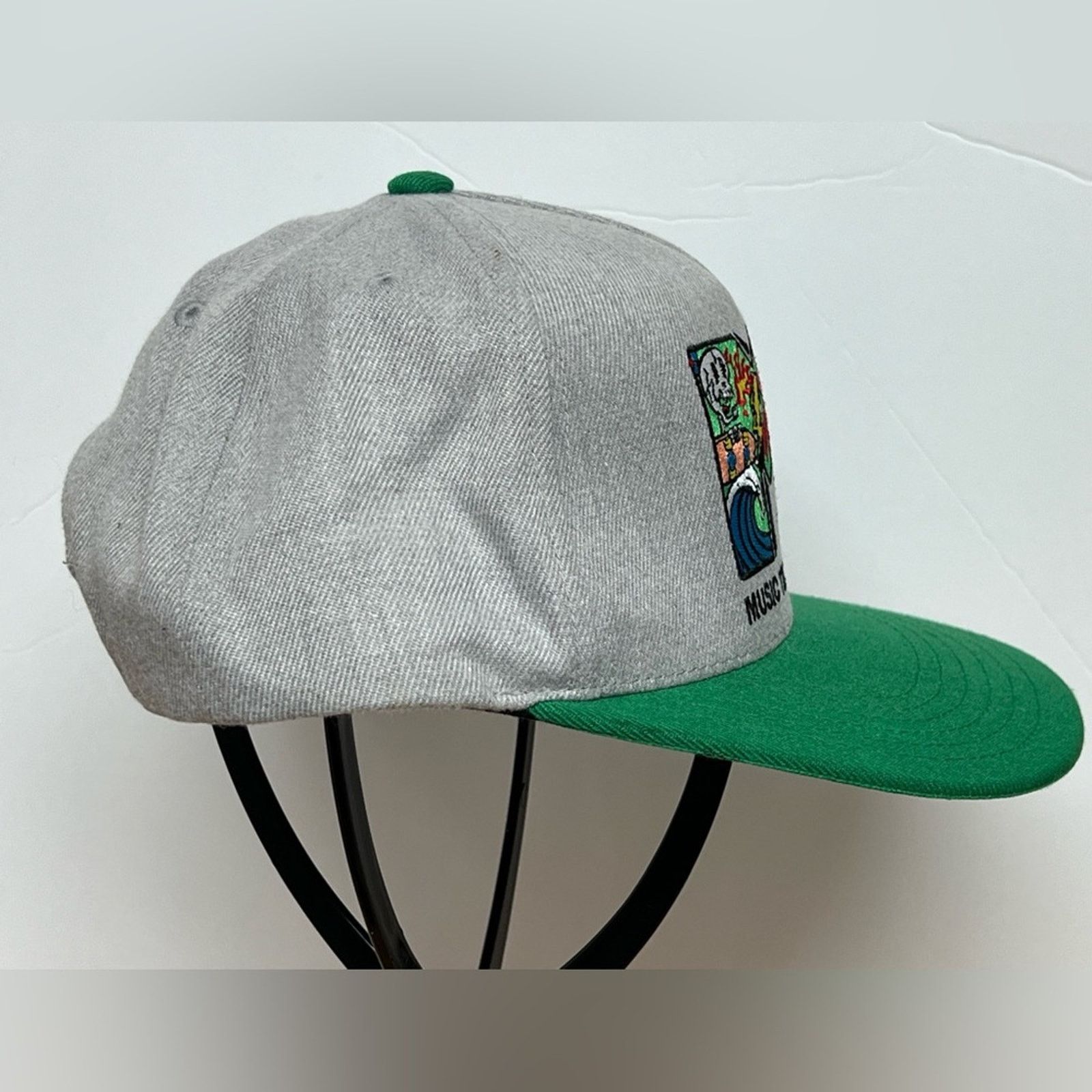 Mtv MTV Snapback Hat Cap Heather Gray Green Flat Bill Retro 90s Size ONE SIZE - 2 Thumbnail