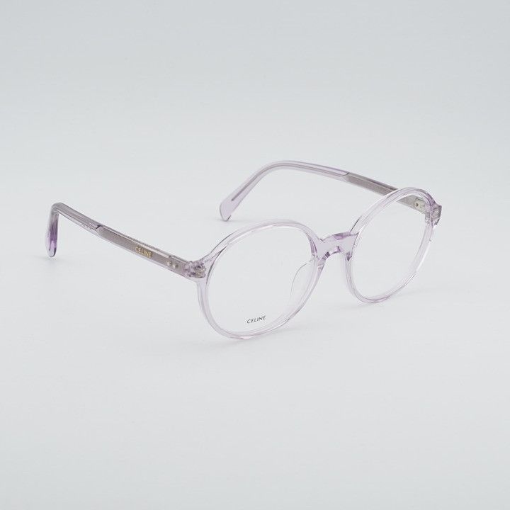 Celine Celine CL50092I 078 Eyeglasses Transparent Lilac 53mm Round Size ONE SIZE - 4 Thumbnail