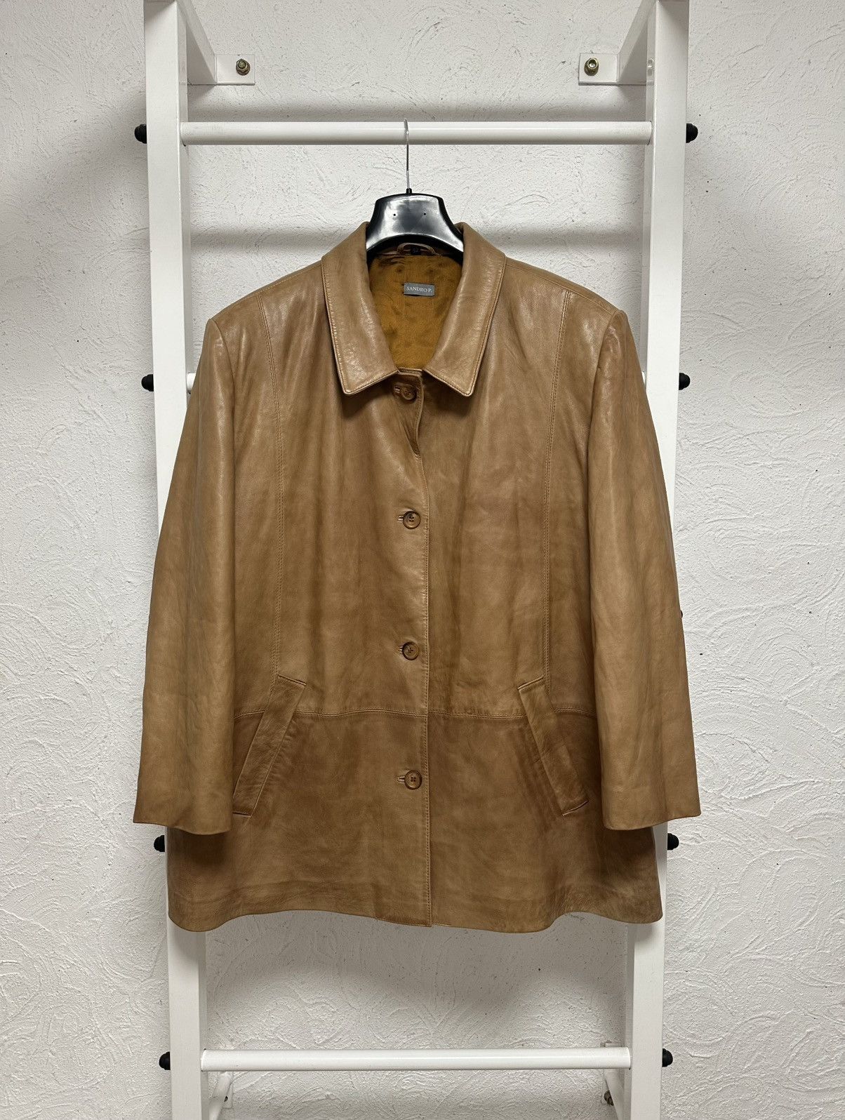 Vintage Vintage Sandro P. Leather Coat XXL Women’s Long Jacket Size XXL / US 16-18 / IT 52-54 - 1 Thumbnail