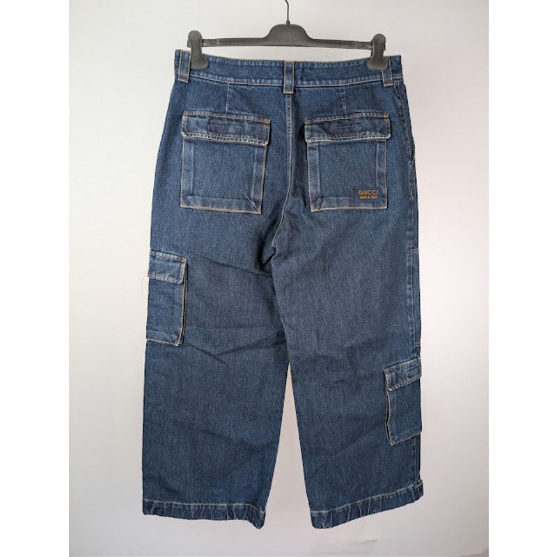 Gucci o1rshd1 Eco-Washed Organic Denim Cargo Pant in Blue / Mix Size US 36 / EU 52 - 11 Thumbnail