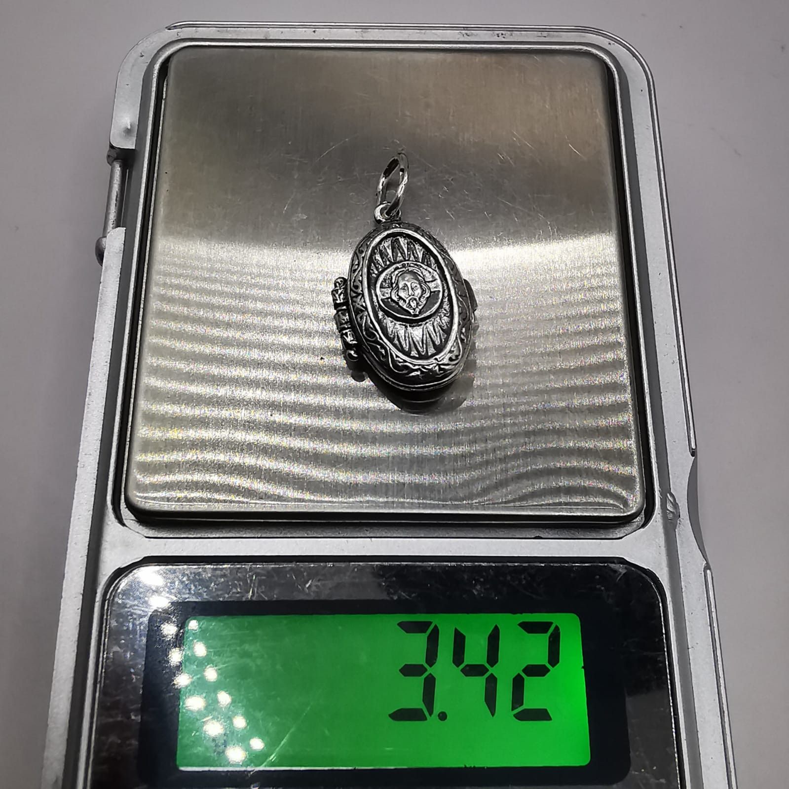 Sterling Silver Vintage Pendant "Reliquary Face of Jesus 925 silver 3,42g Size ONE SIZE - 8 Thumbnail
