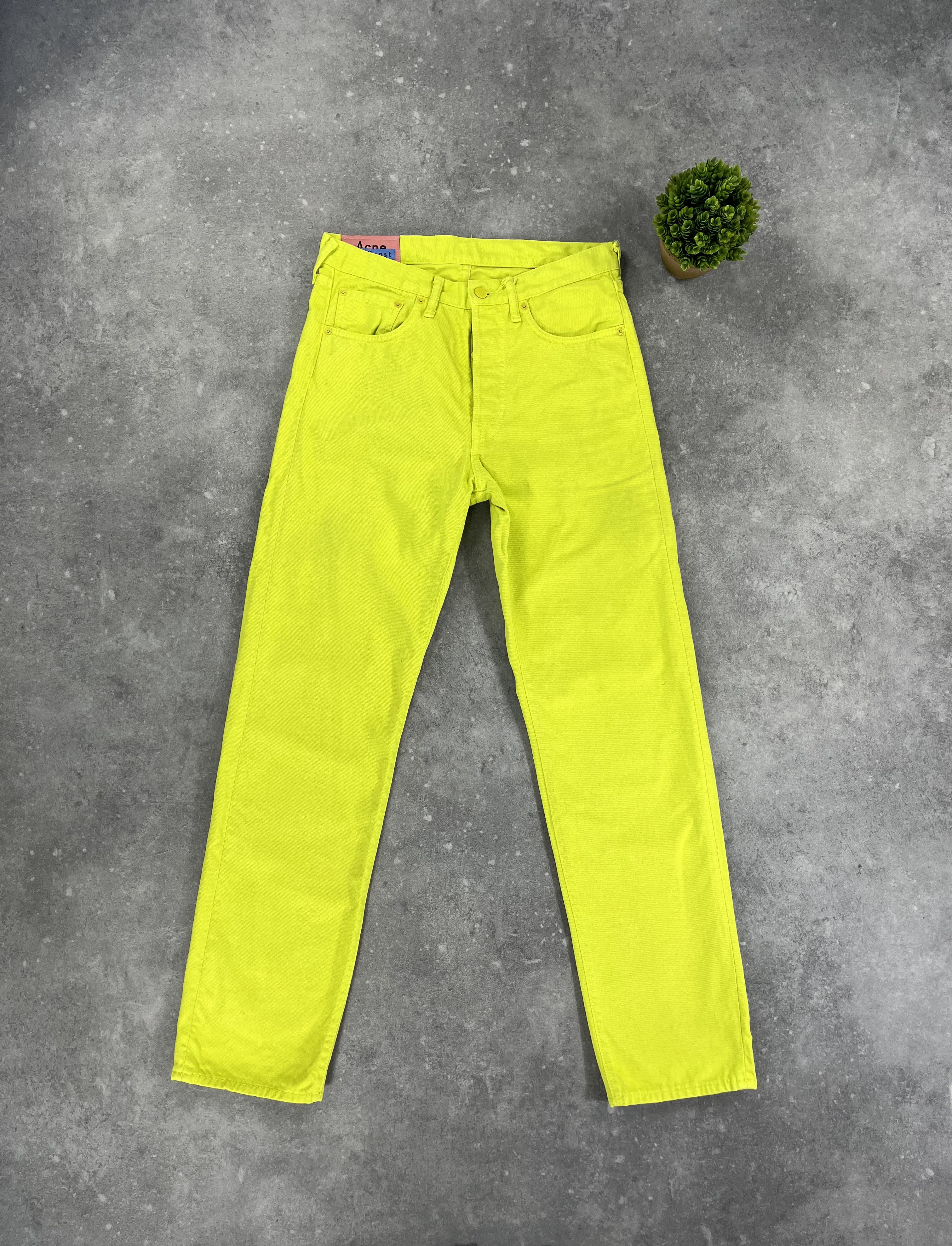Acne Studios Rare Acne Studios 1996 Reactive Dye Lime Green Pants Jeans Size US 30 / EU 46 - 2 Thumbnail