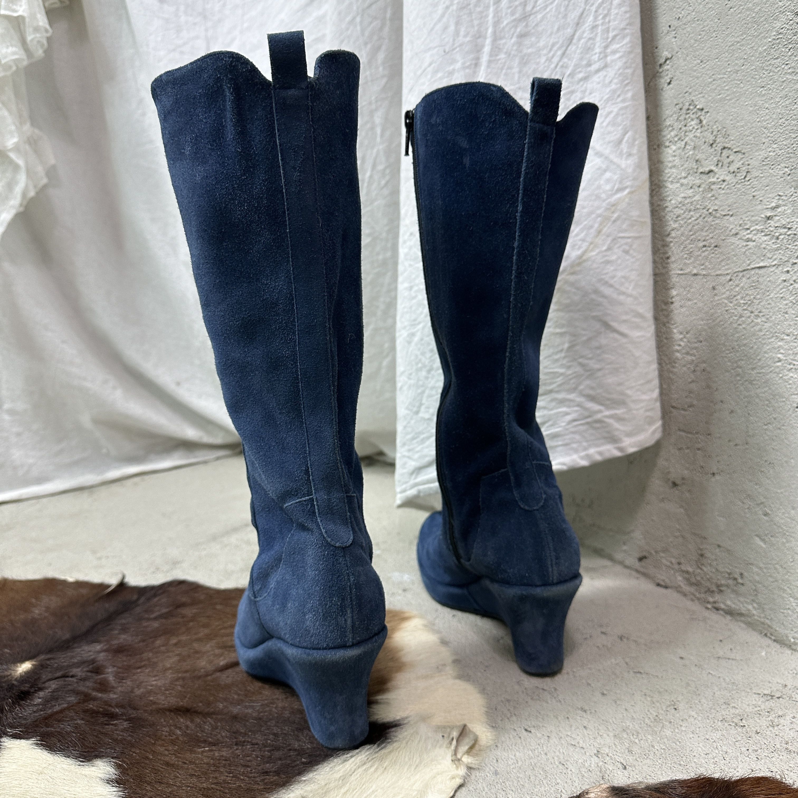 Vintage Vintage Leather Platform Wedge Suede Boots Y2K Size US 7 / IT 37 - 5 Thumbnail