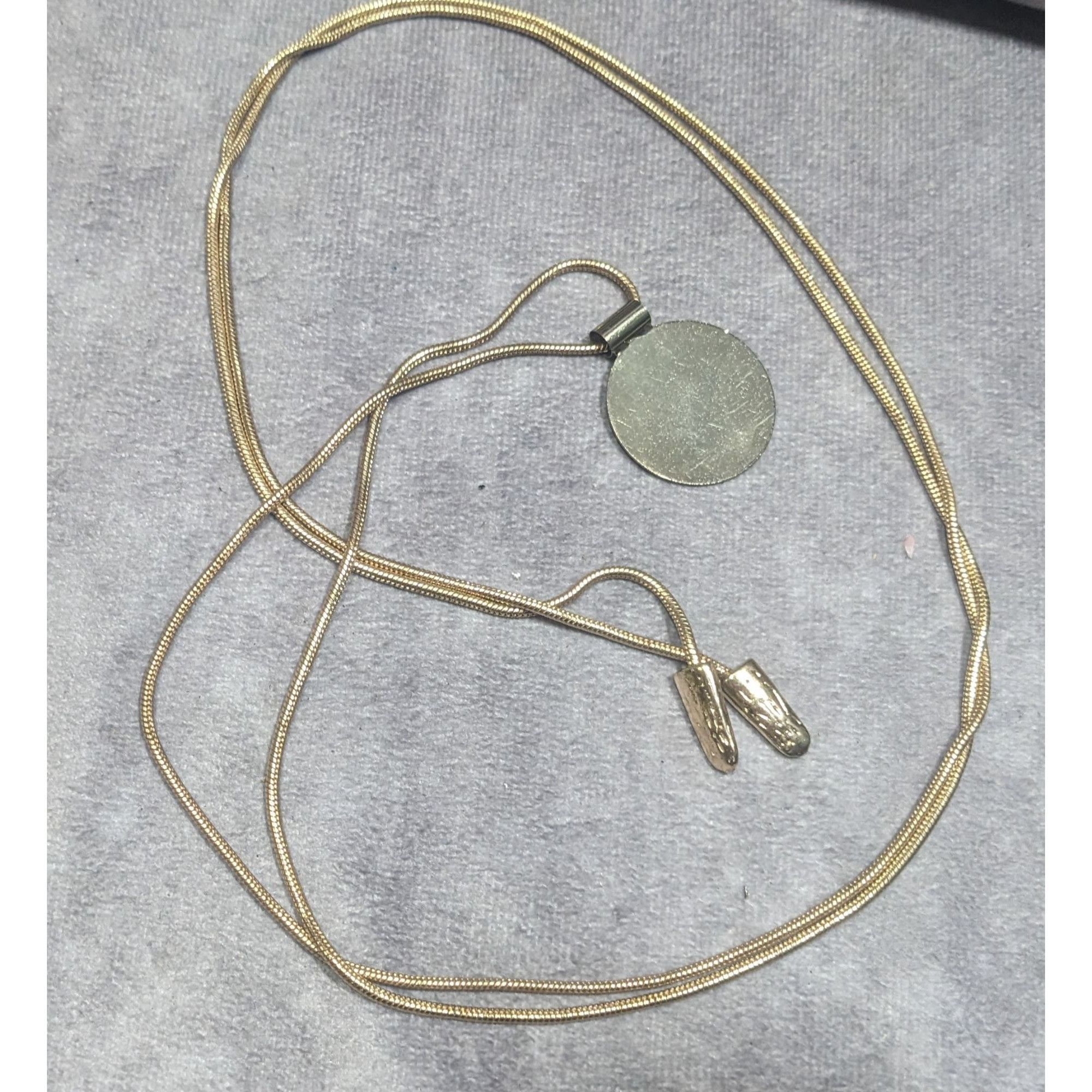 Other Snake Chain Wrap Necklace With Disc Pendant Gold Tone Size ONE SIZE - 6 Thumbnail