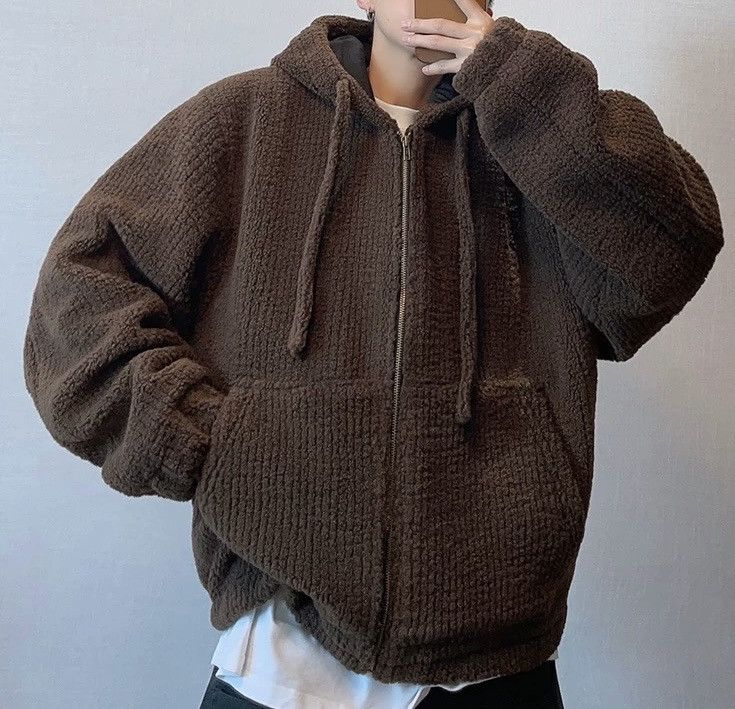 Japanese Brand × Vintage Premium fashion oversized fluffy fleece zip hoodie jacket Size US XXL / EU 58 / 5 - 1 Thumbnail