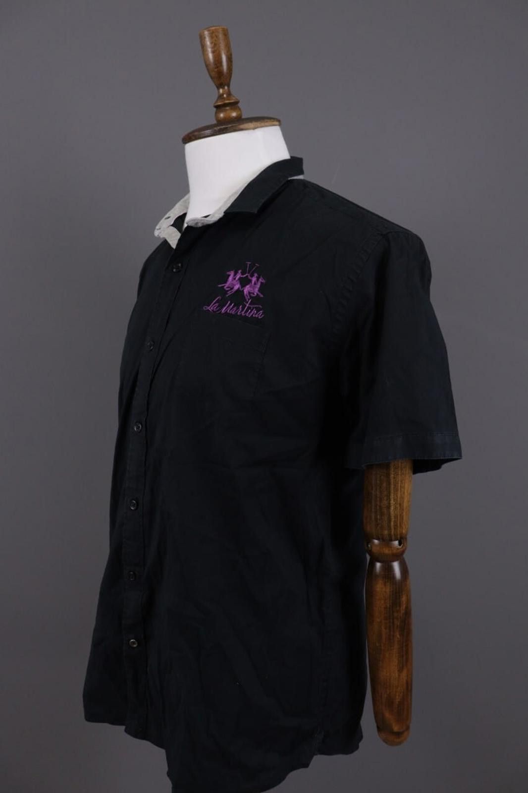 La Martina La Marina Buenos Aires Slim Fit Black Shirt Size XL Size US XL / EU 56 / 4 - 8 Thumbnail