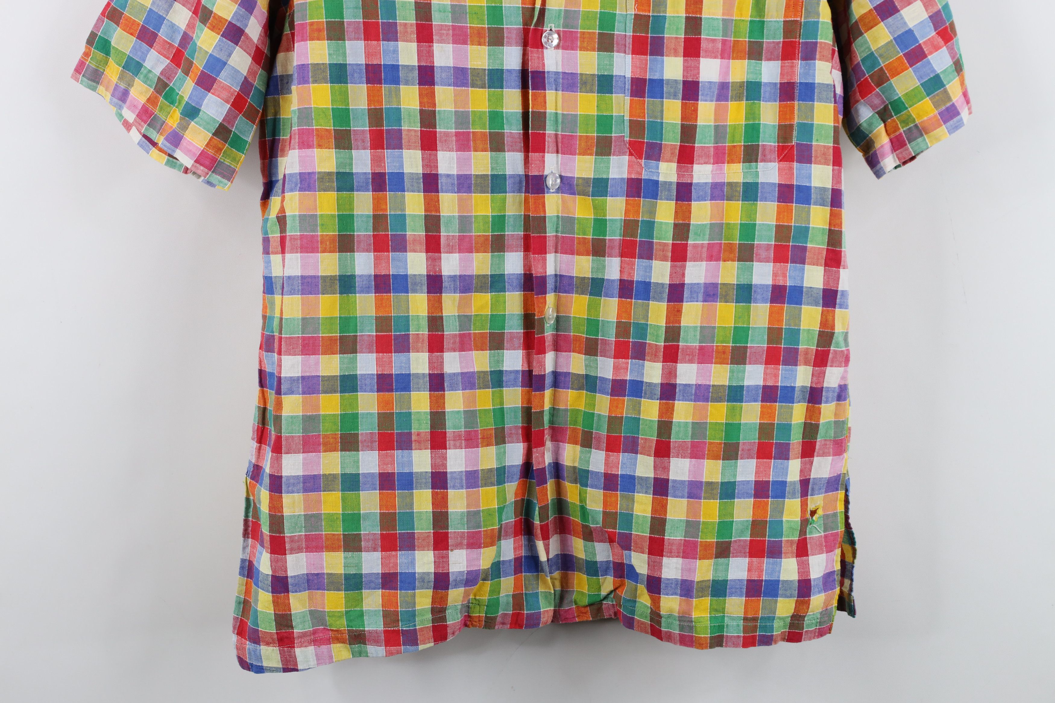 Vintage Vintage 70s Streetwear Linen Blend Collared Button Shirt Size US L / EU 52-54 / 3 - 3 Thumbnail