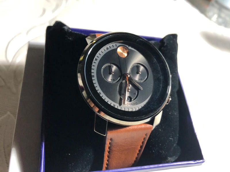 Movado Movado Bold men's brown leather strap watch Size ONE SIZE - 12 Thumbnail