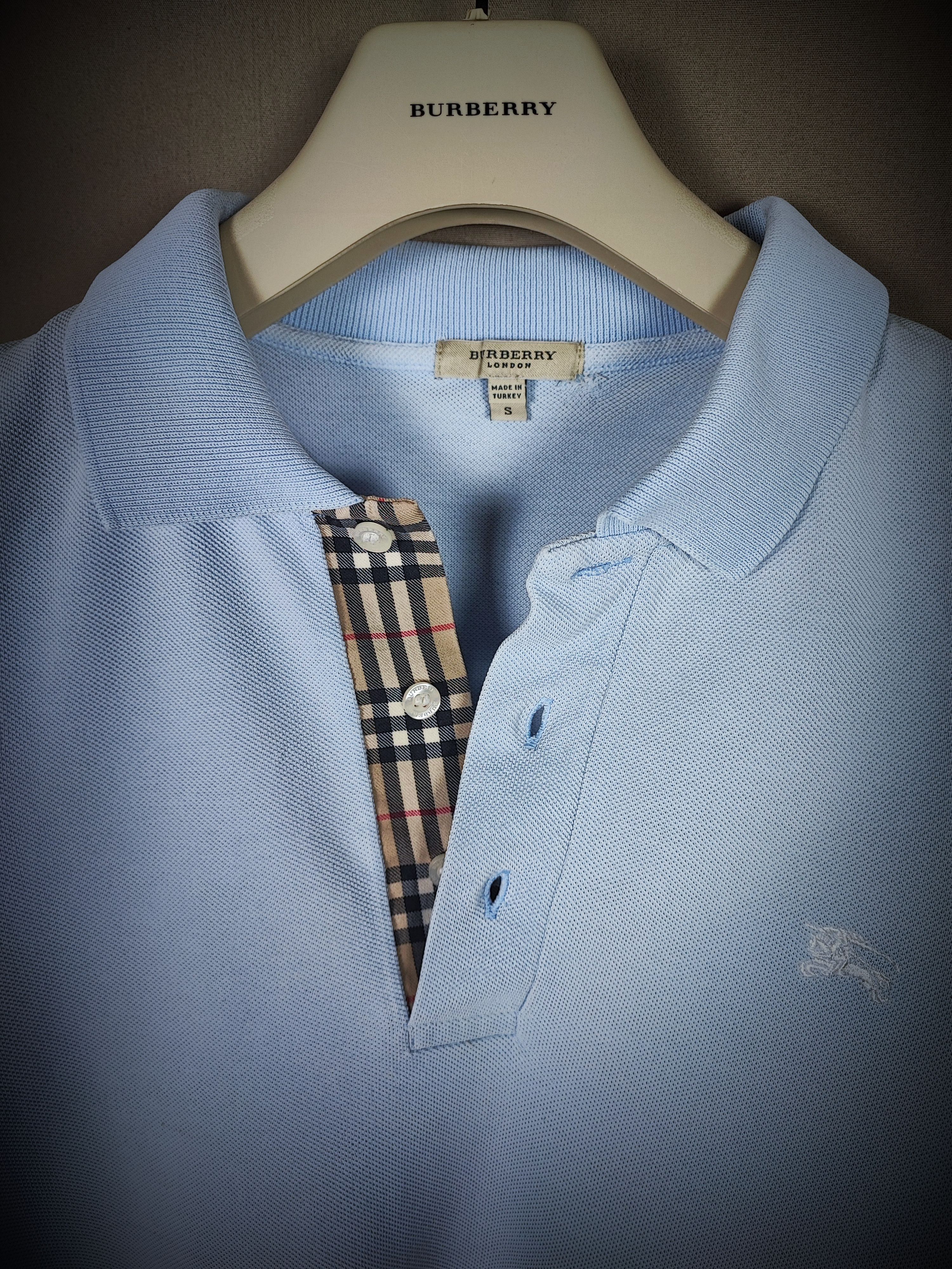 image of Burberry Polo Shirt in Bleu, Men's (Size Small)