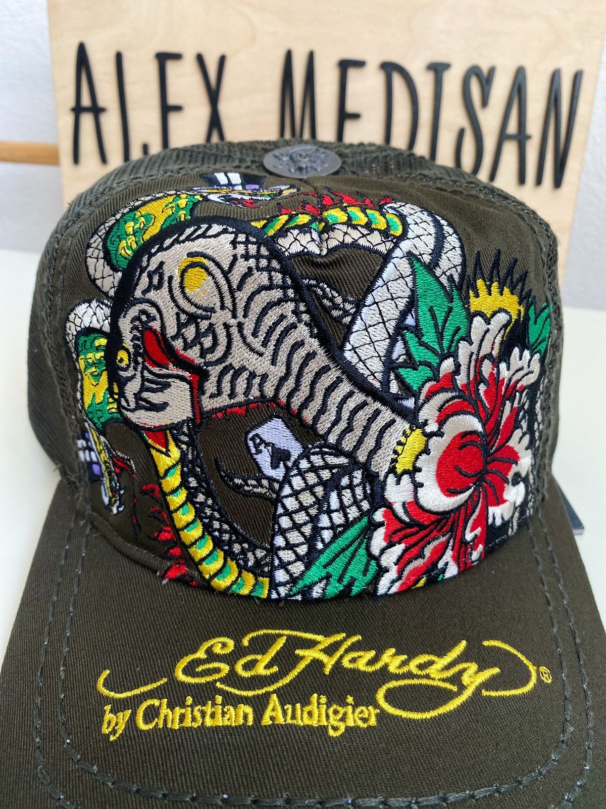 Ed Hardy Ed Hardy Cristian Audigier Cobra flower cap Size ONE SIZE - 5 Thumbnail