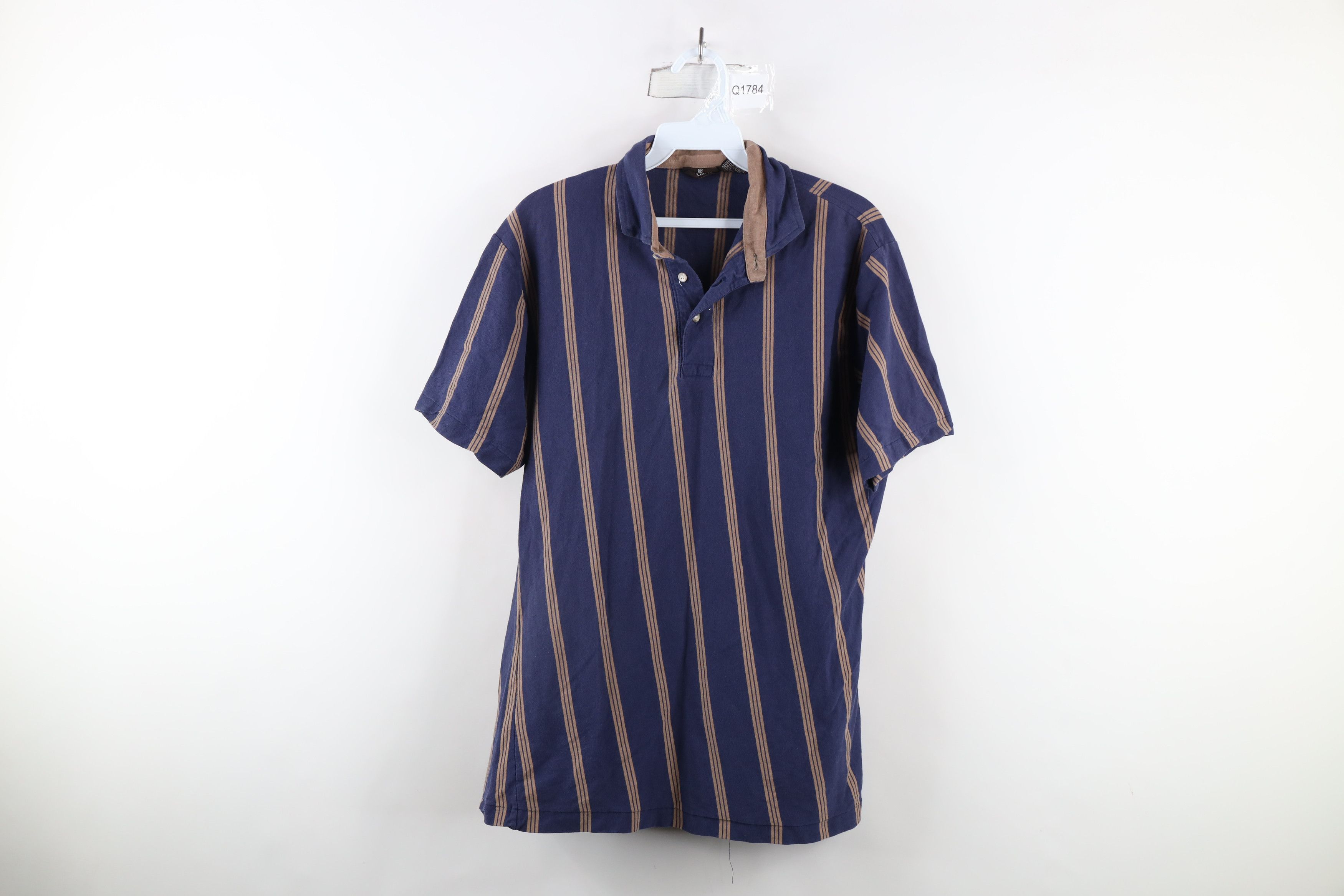 Vintage Vintage 90s Streetwear Striped Knit Collared Polo Japan Size US L / EU 52-54 / 3 - 1 Thumbnail