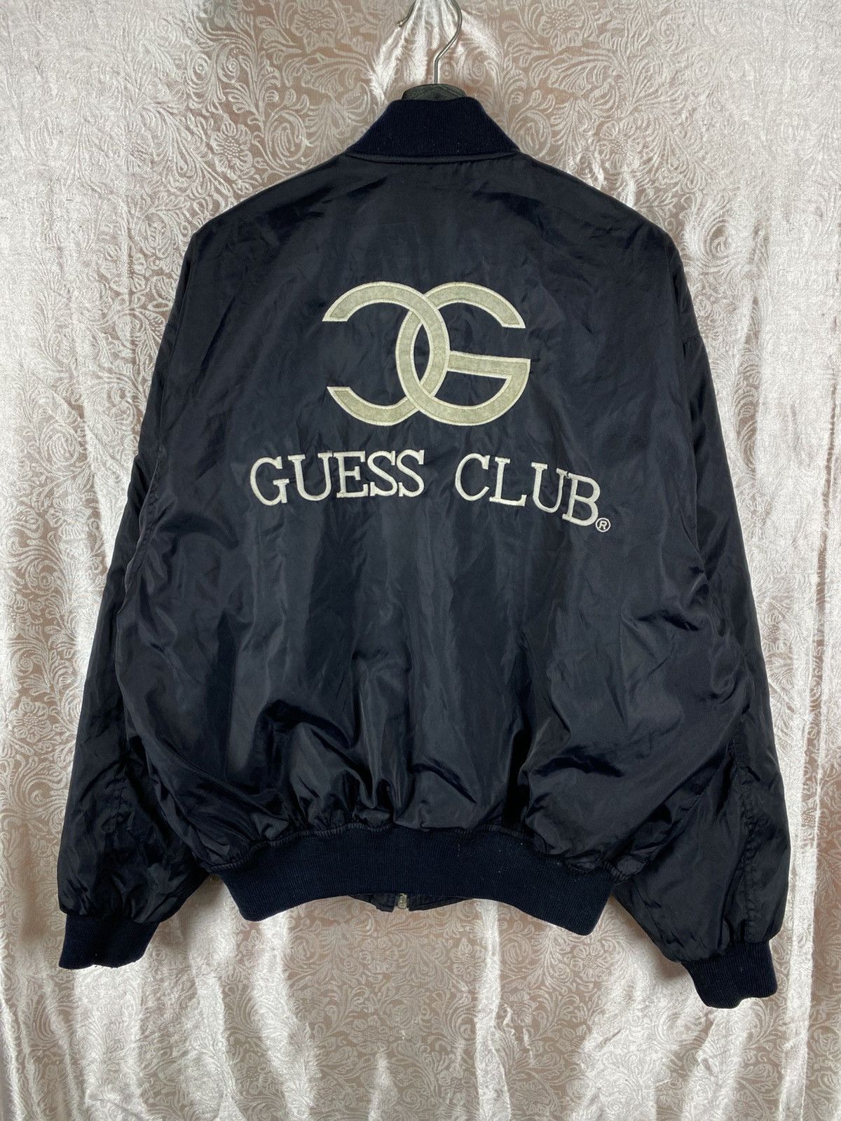 Guess Vintage GUESS Guess Club Bomber Jacket Big Logo Spellout USA Size US L / EU 52-54 / 3 - 12 Thumbnail
