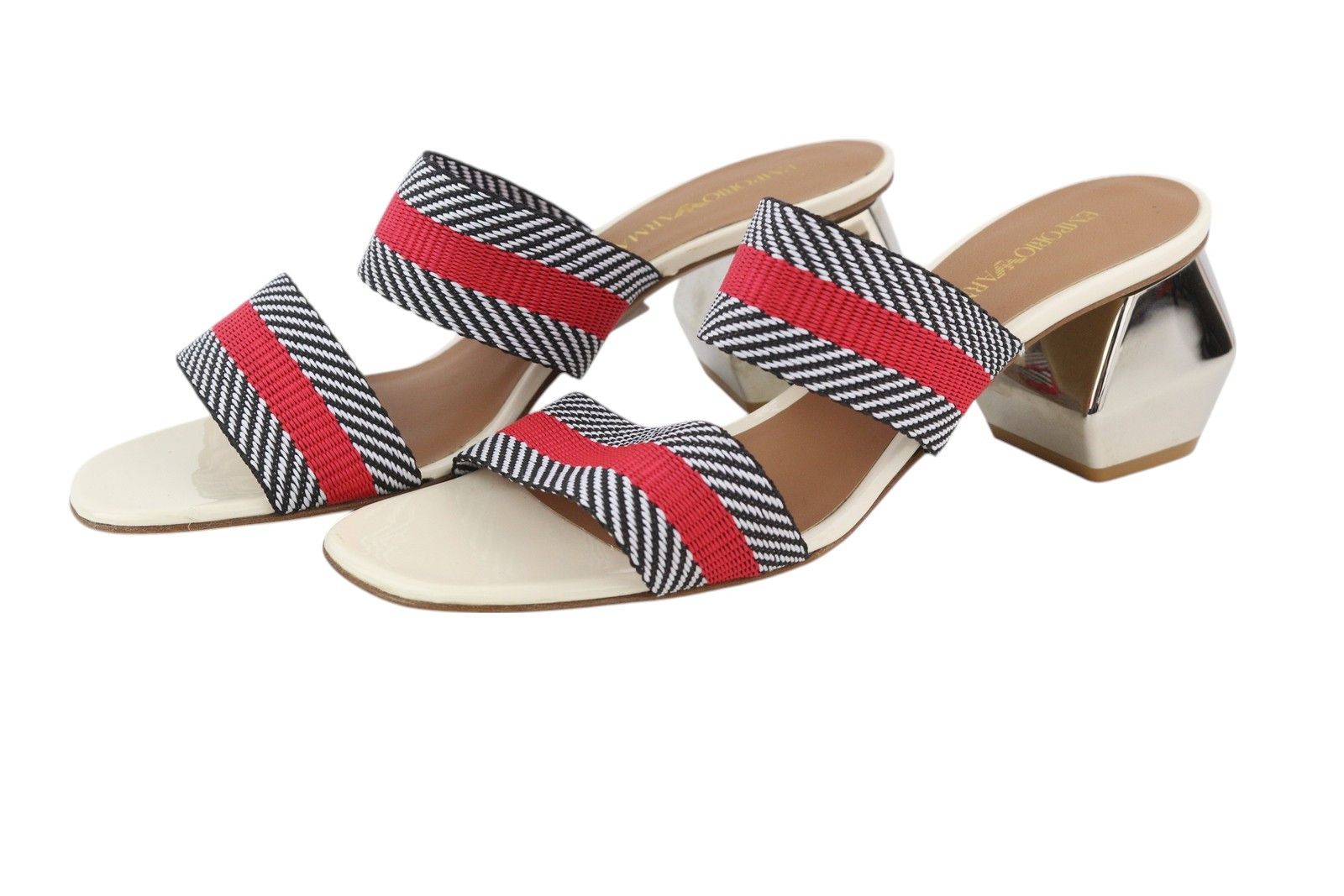 Emporio Armani X3P682 EU37 Colourful Slip On Shiny Sandals 84802 Size US 6 / IT 36 - 2 Thumbnail