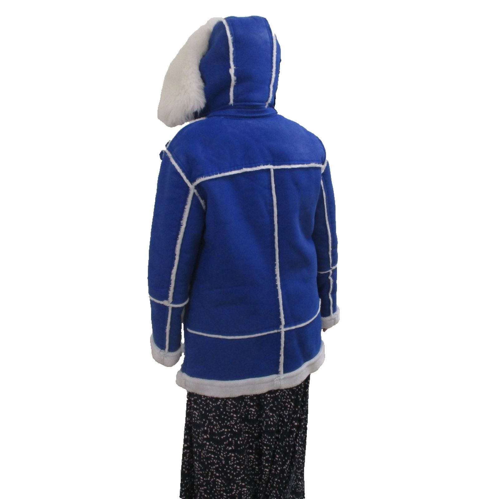 Jordan Craig Jordan Craig Coat Women Sm Blue Faux Leather Hooded Fur Trim Size S / US 4 / IT 40 - 2 Thumbnail