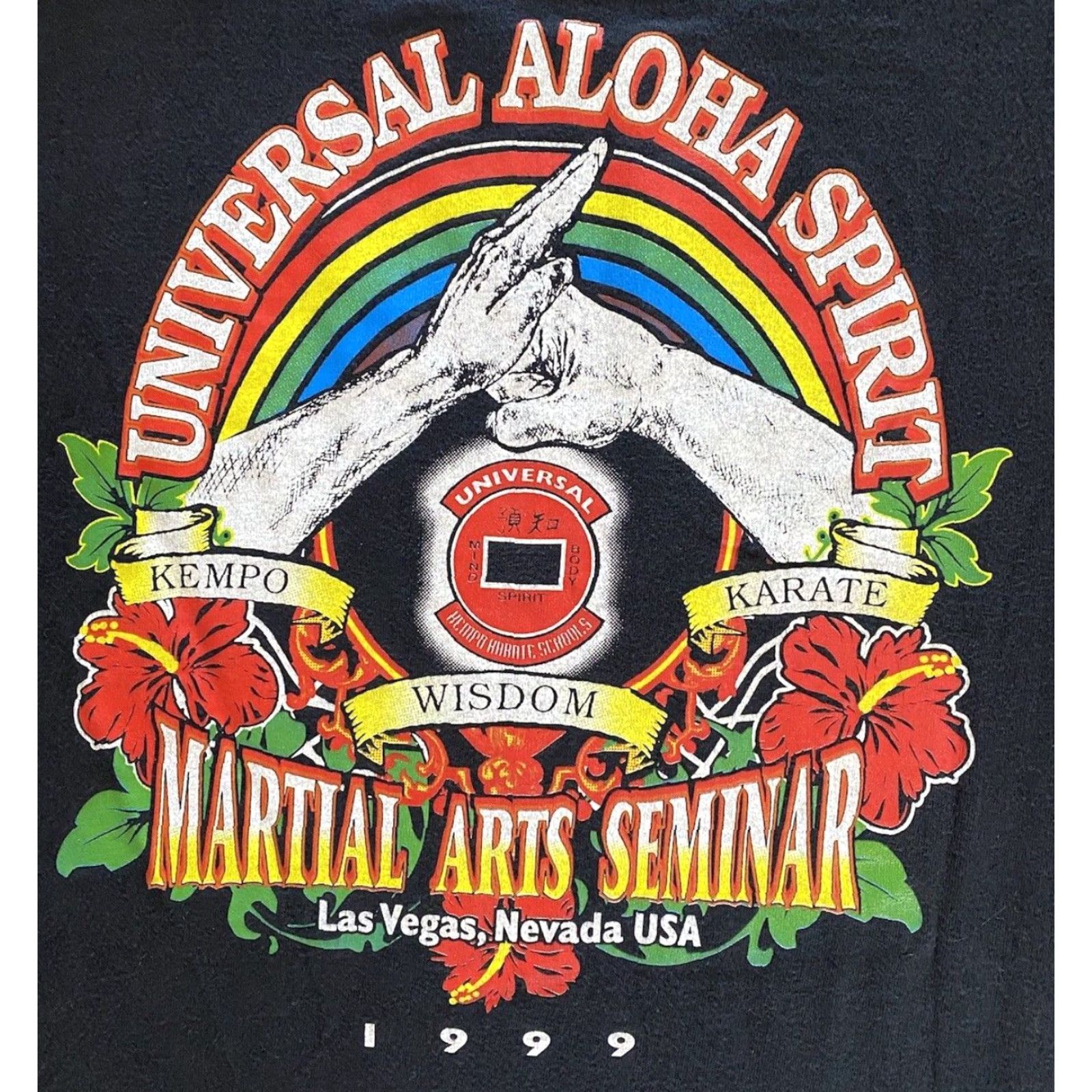 Hanes VTG Hanes Beefy-T T-Shirt Adult L Black Kempo Karate Aloha Spirit 90s Grunge Classic Hawaiian Mens Size US L / EU 52-54 / 3 - 4 Thumbnail
